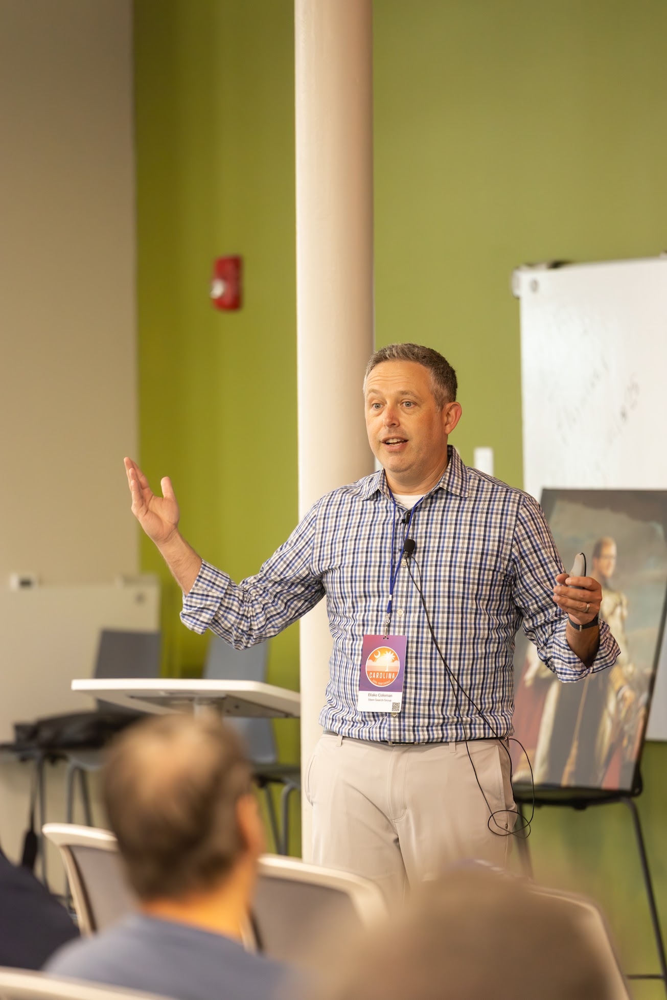 Blake Coleman speaking at the 2025 Carolina Code Conference