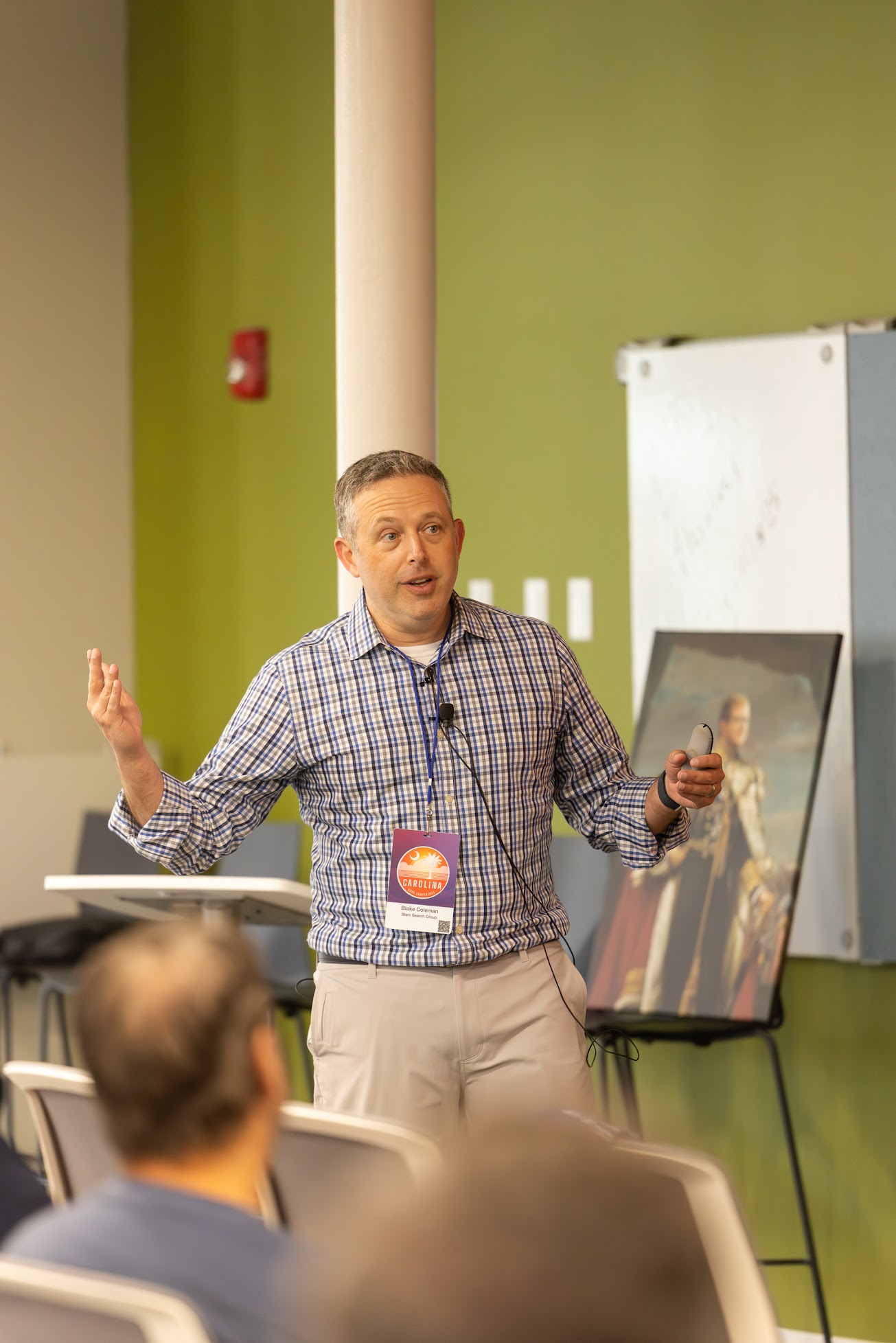 Blake Coleman speaking at the 2025 Carolina Code Conference