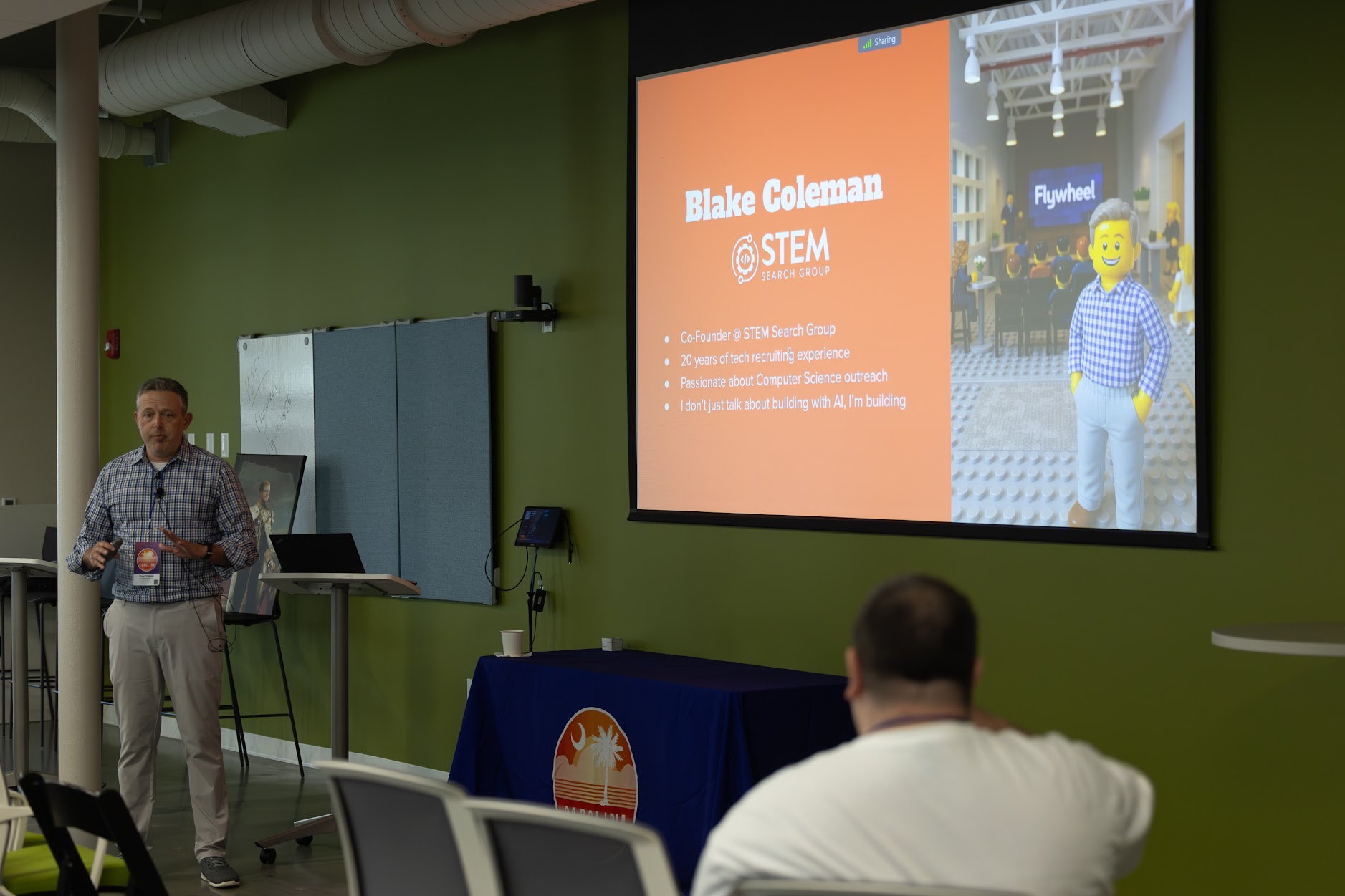 Blake Coleman speaking at the 2025 Carolina Code Conference