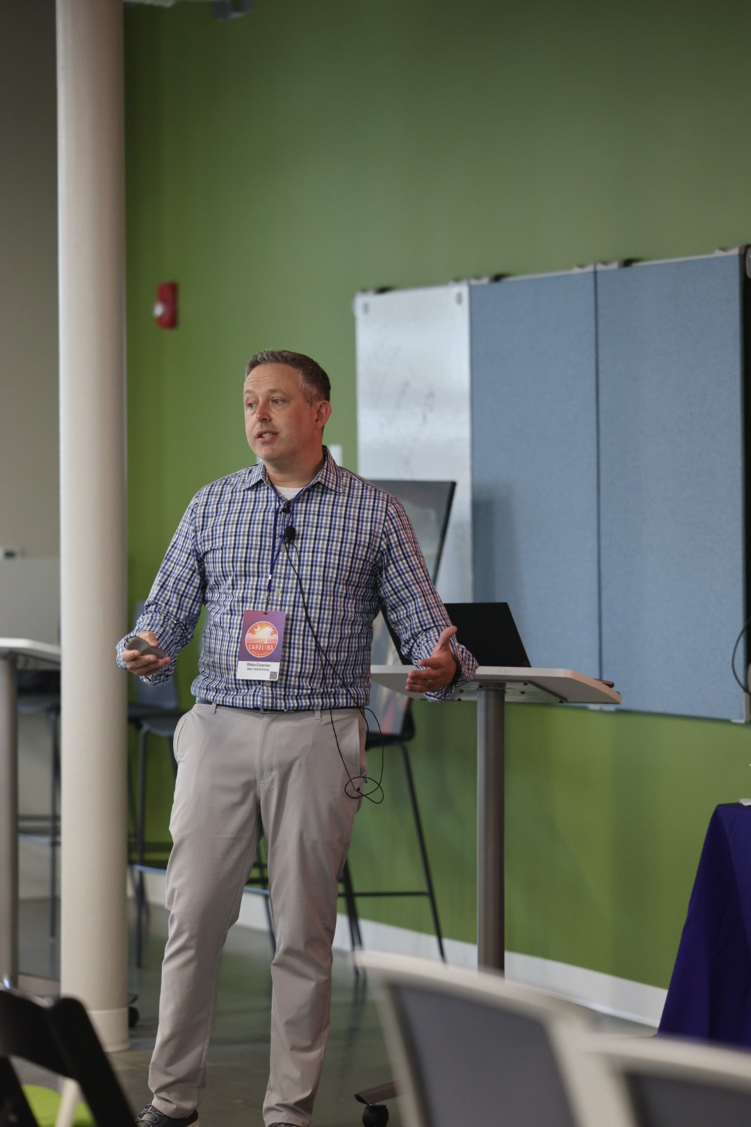 Blake Coleman speaking at the 2025 Carolina Code Conference