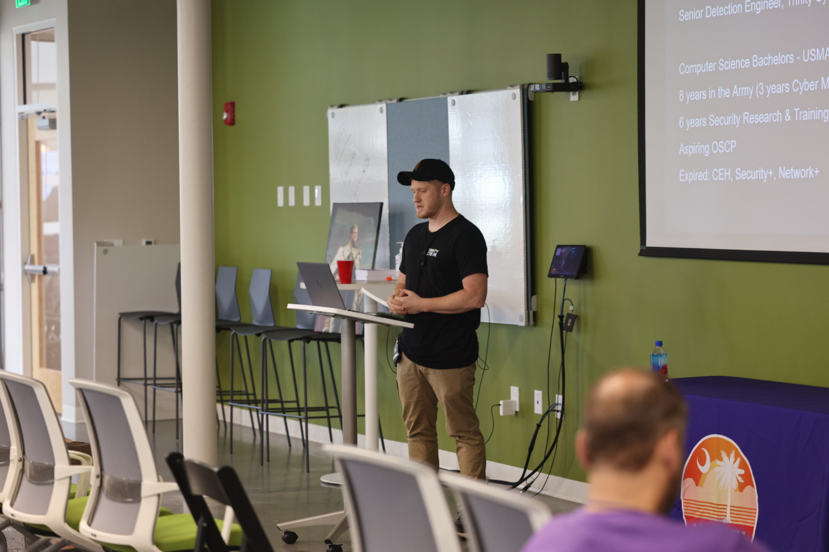 Duncan Michel speaking at the 2025 Carolina Code Conference