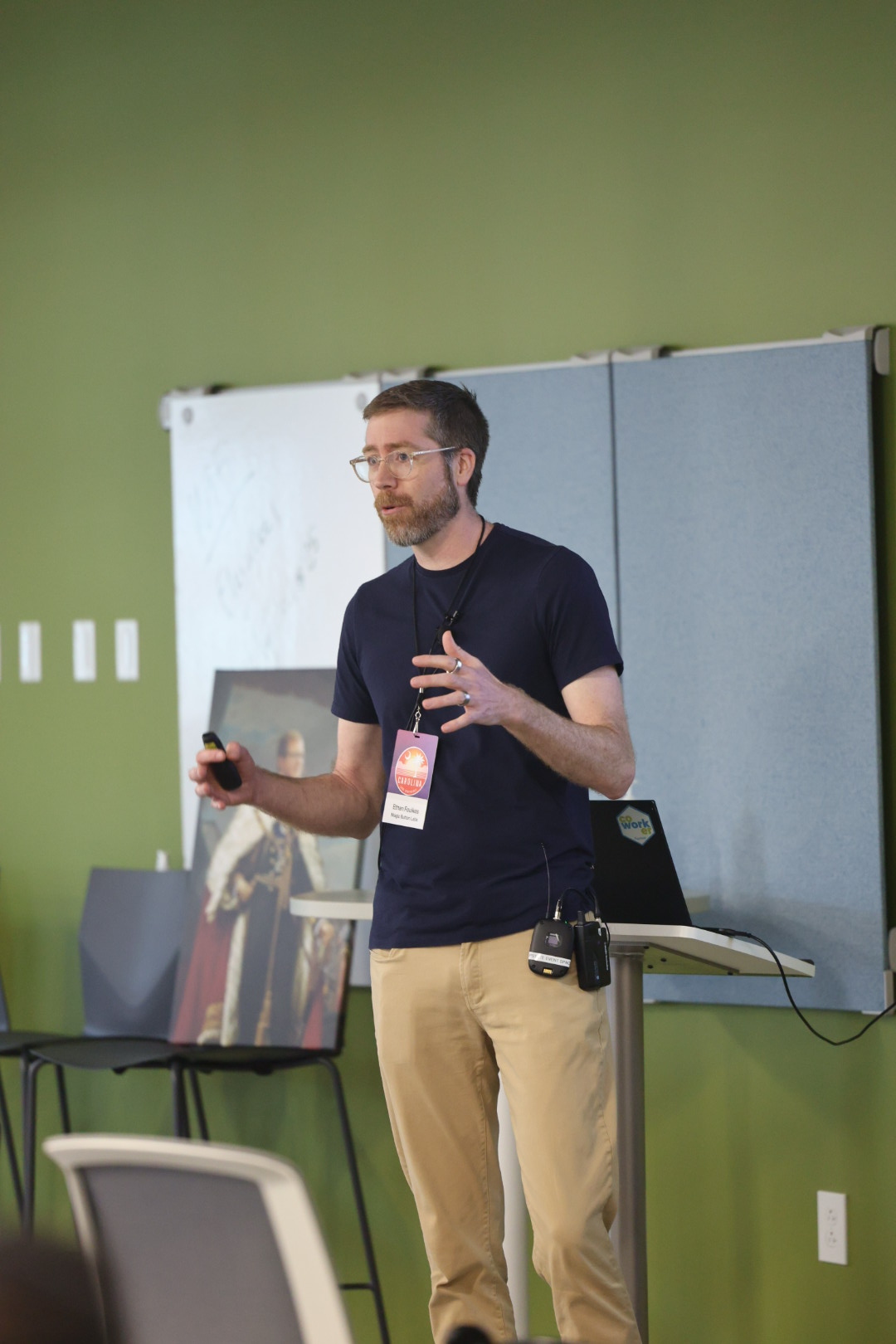 Ethan Foulkes speaking at the 2025 Carolina Code Conference