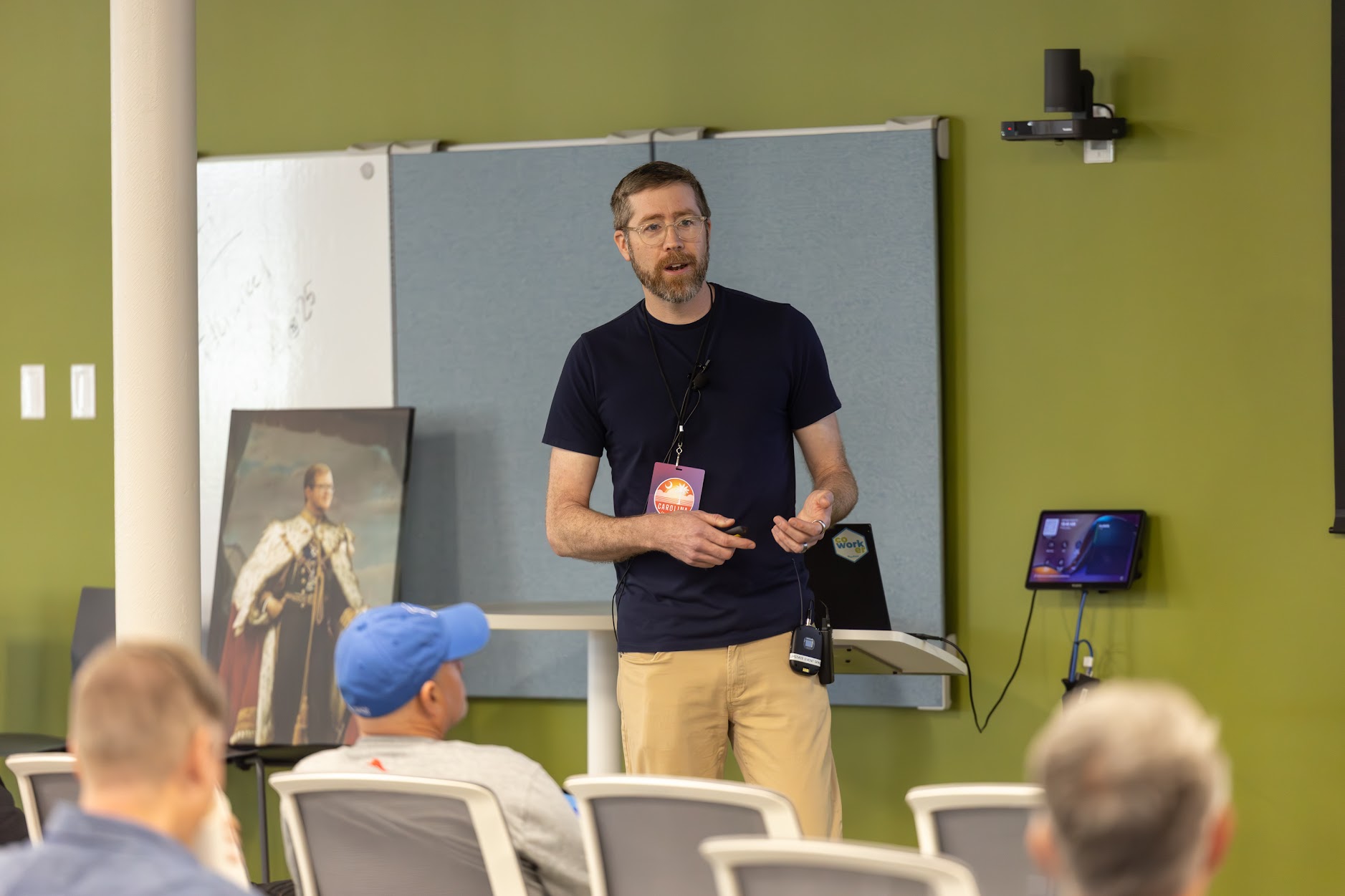 Ethan Foulkes speaking at the 2025 Carolina Code Conference