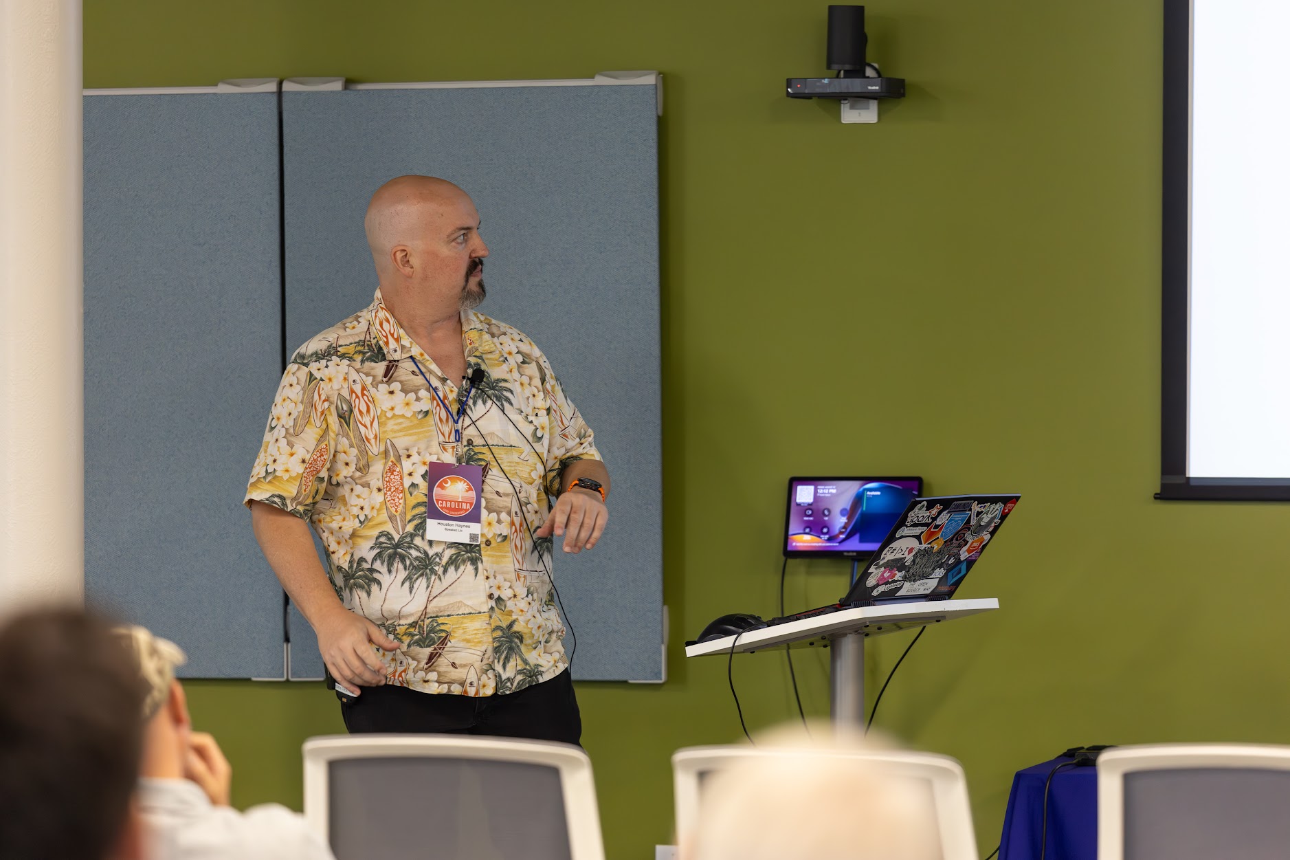 Houston Haynes speaking at the 2025 Carolina Code Conference