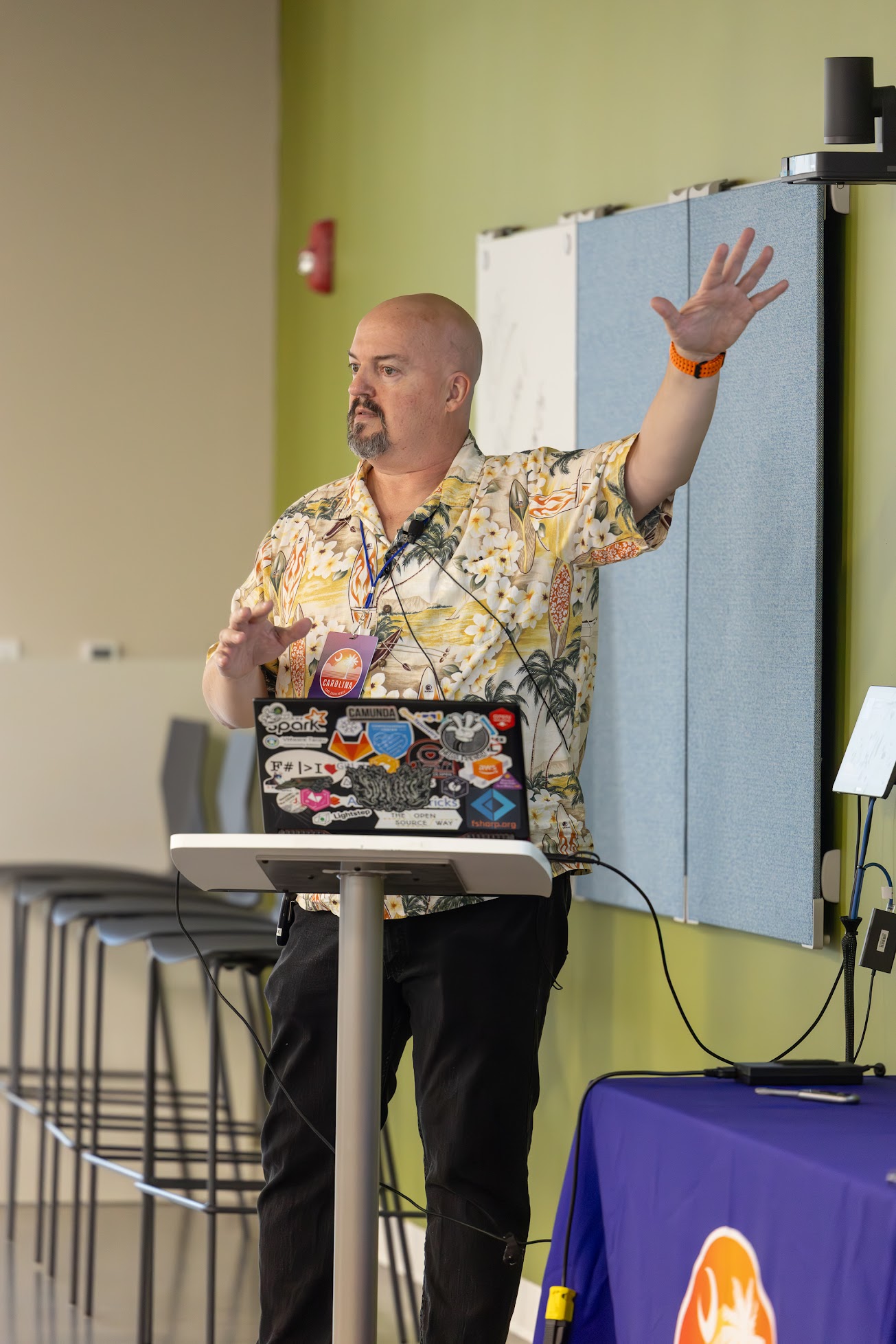 Houston Haynes speaking at the 2025 Carolina Code Conference