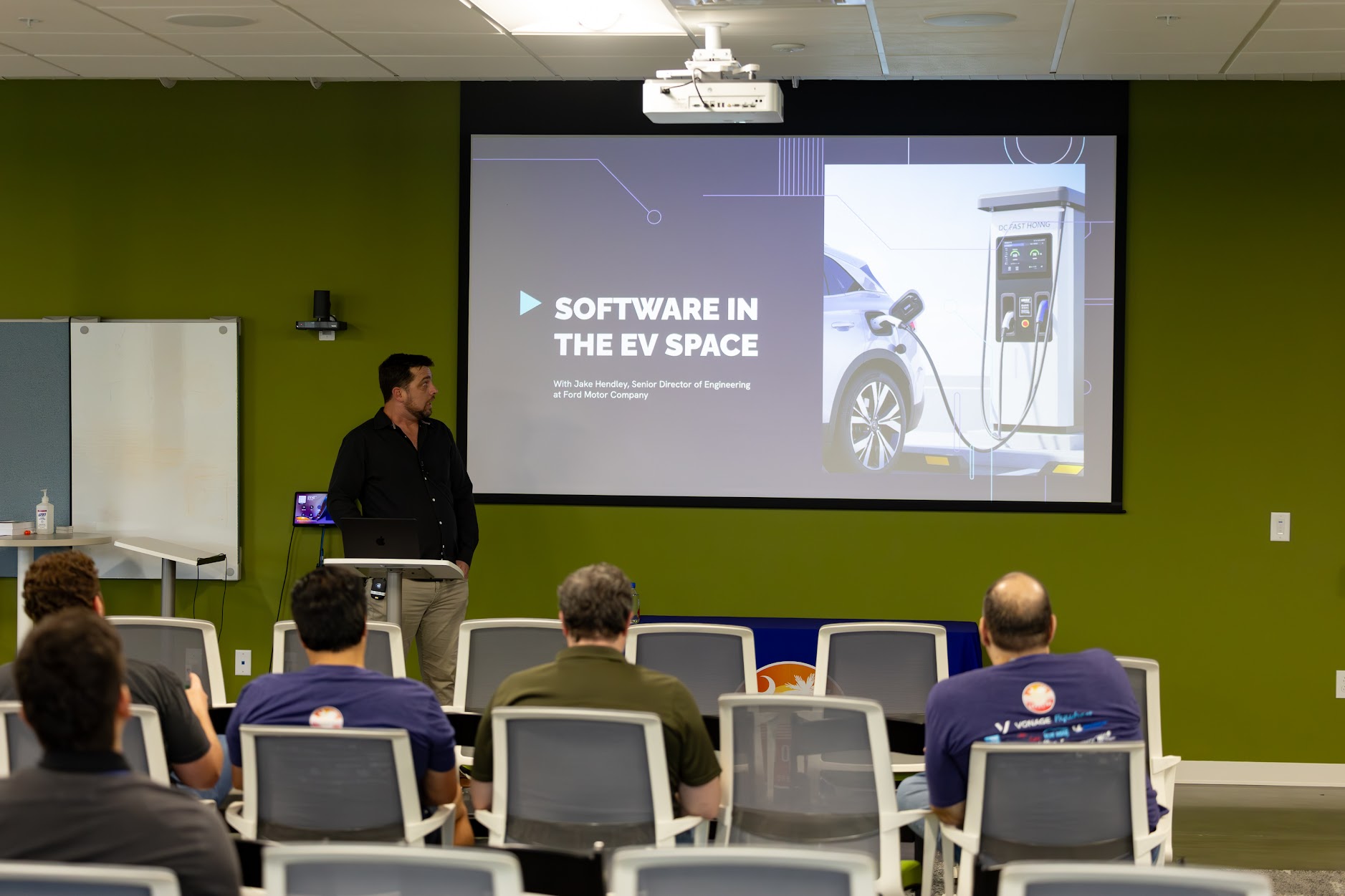 Jake Hendley speaking at the 2025 Carolina Code Conference