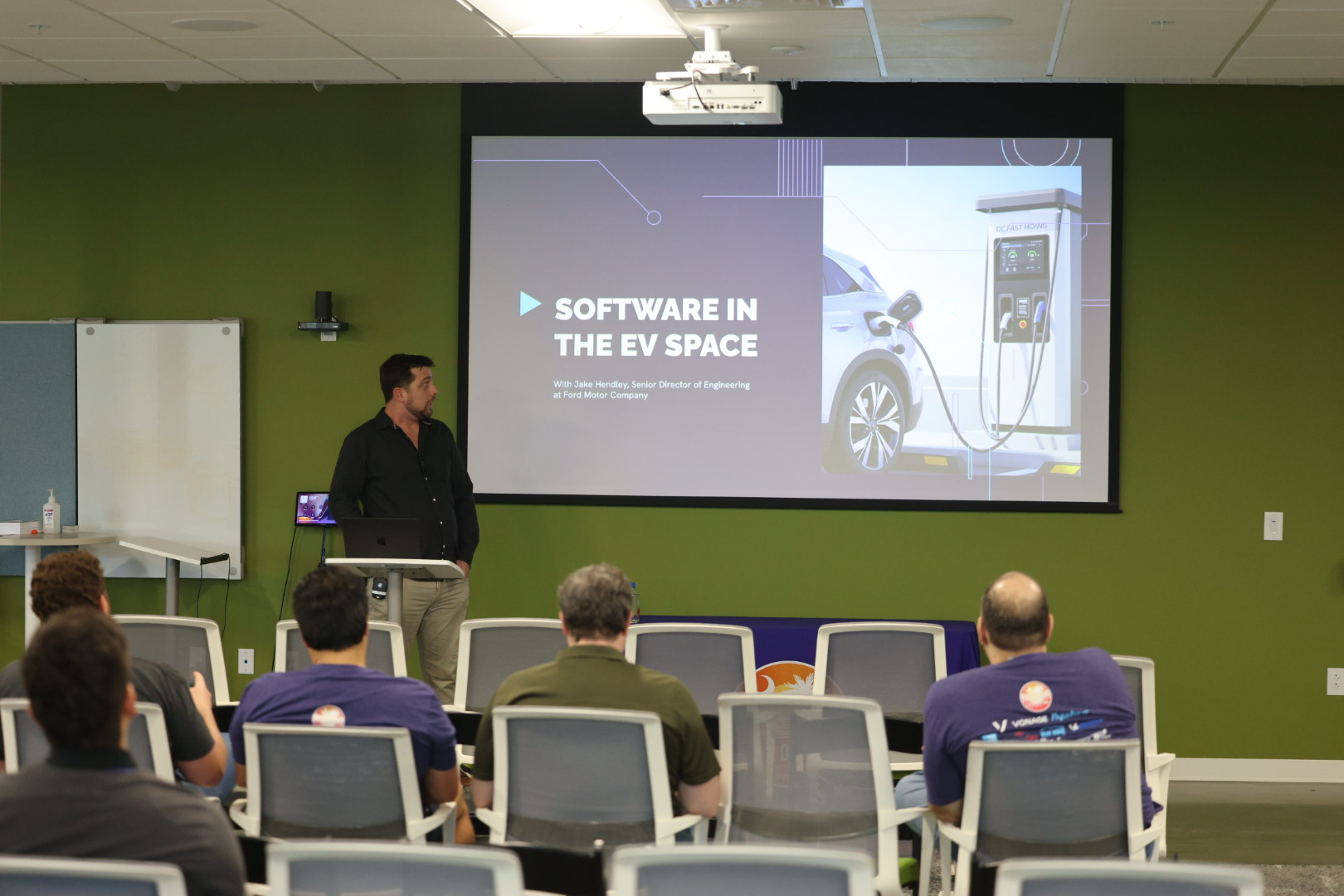 Jake Hendley speaking at the 2025 Carolina Code Conference