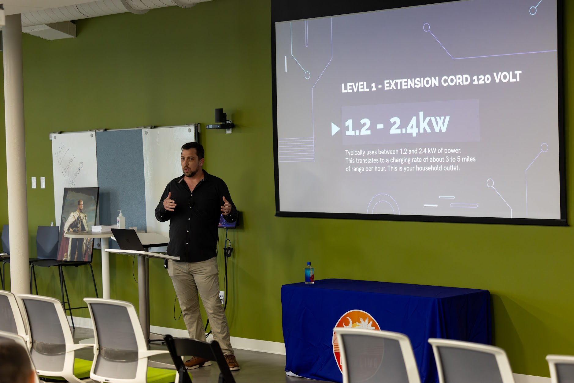 Jake Hendley speaking at the 2025 Carolina Code Conference