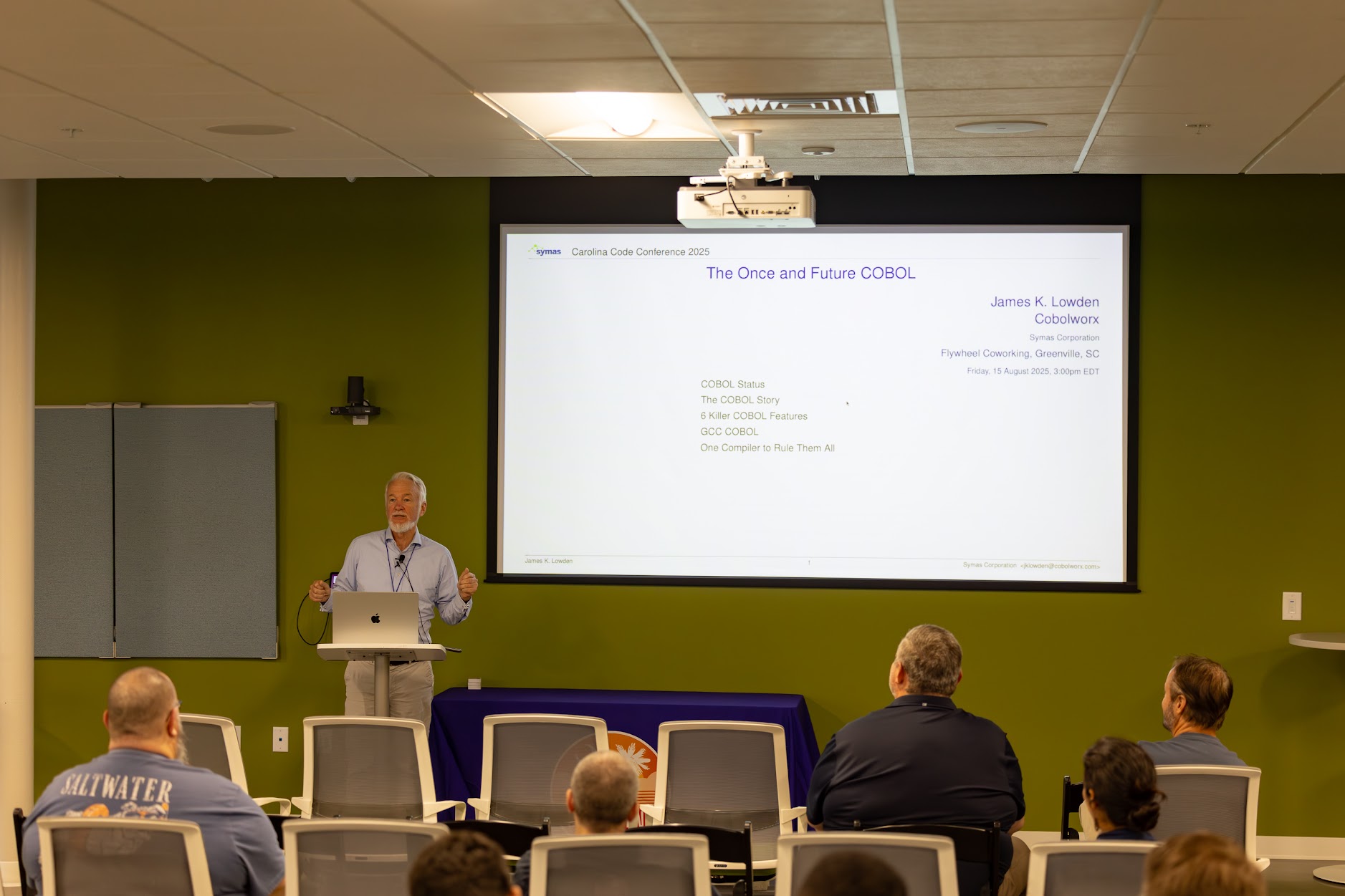 James Lowden speaking at the 2025 Carolina Code Conference
