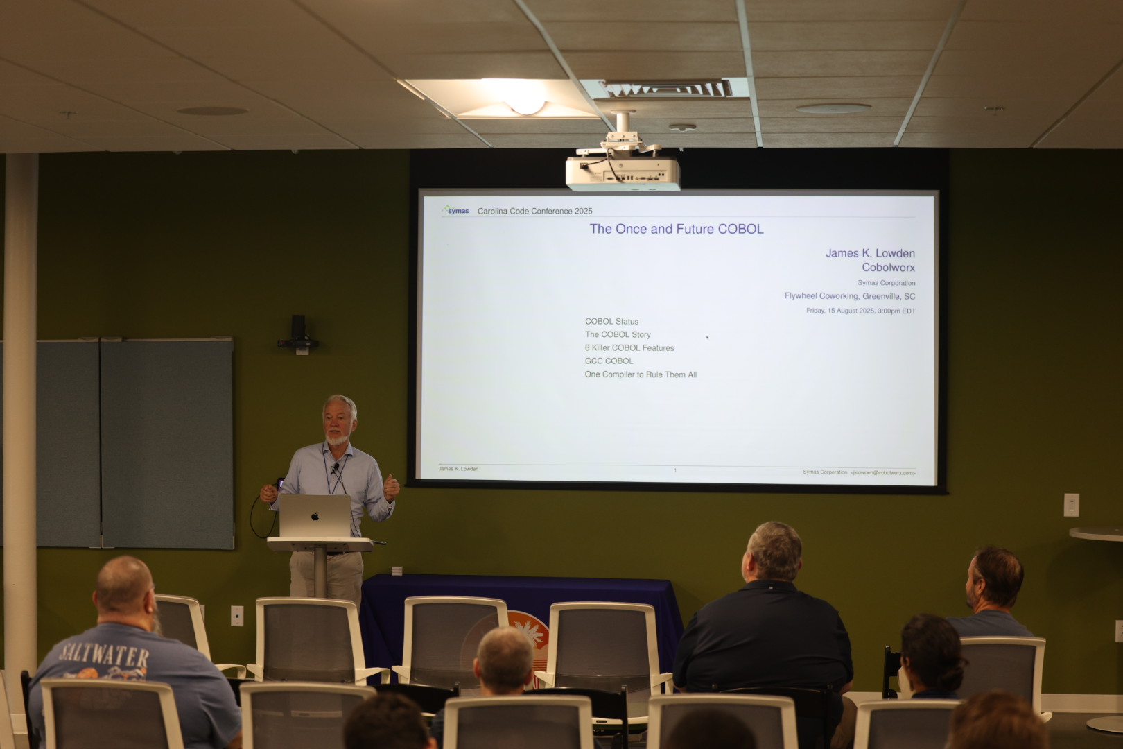 James Lowden speaking at the 2025 Carolina Code Conference