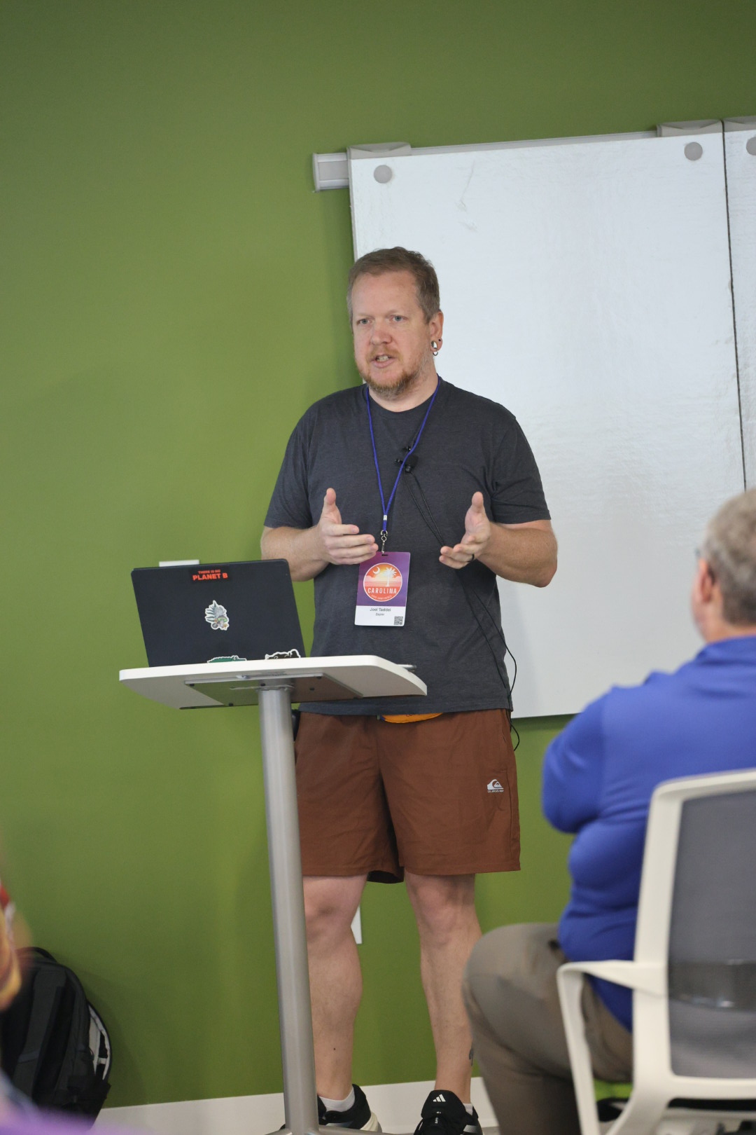 Joel Taddei speaking at the 2025 Carolina Code Conference