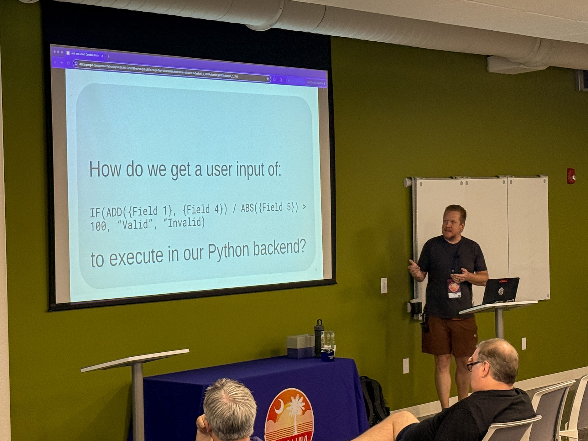 Joel Taddei speaking at the 2025 Carolina Code Conference
