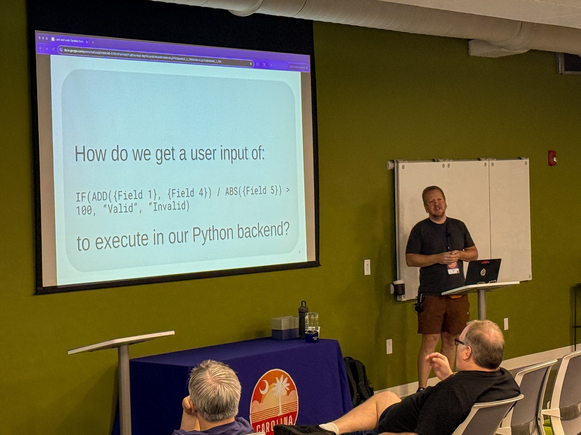 Joel Taddei speaking at the 2025 Carolina Code Conference