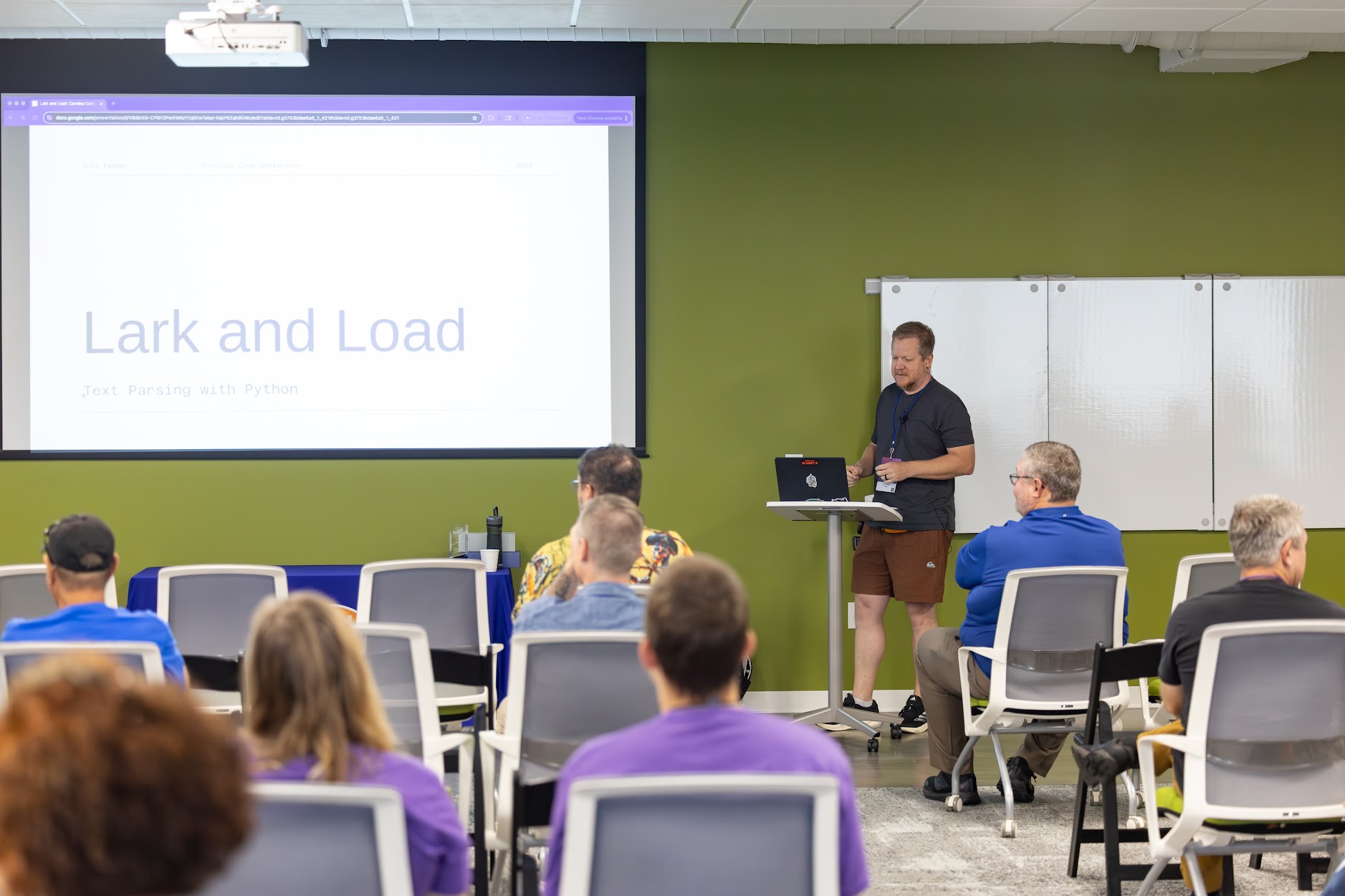 Joel Taddei speaking at the 2025 Carolina Code Conference