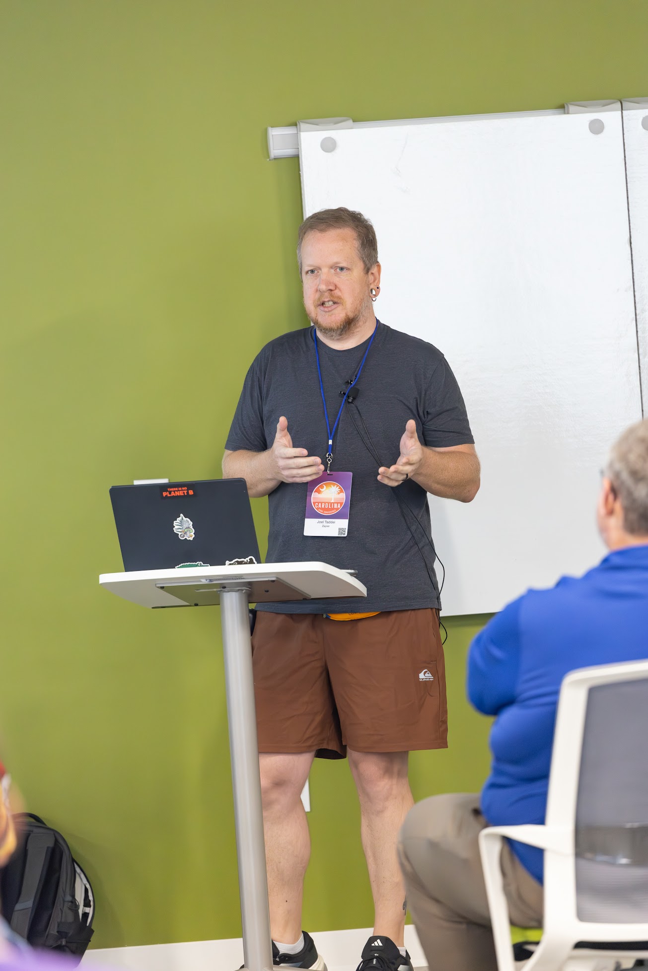 Joel Taddei speaking at the 2025 Carolina Code Conference