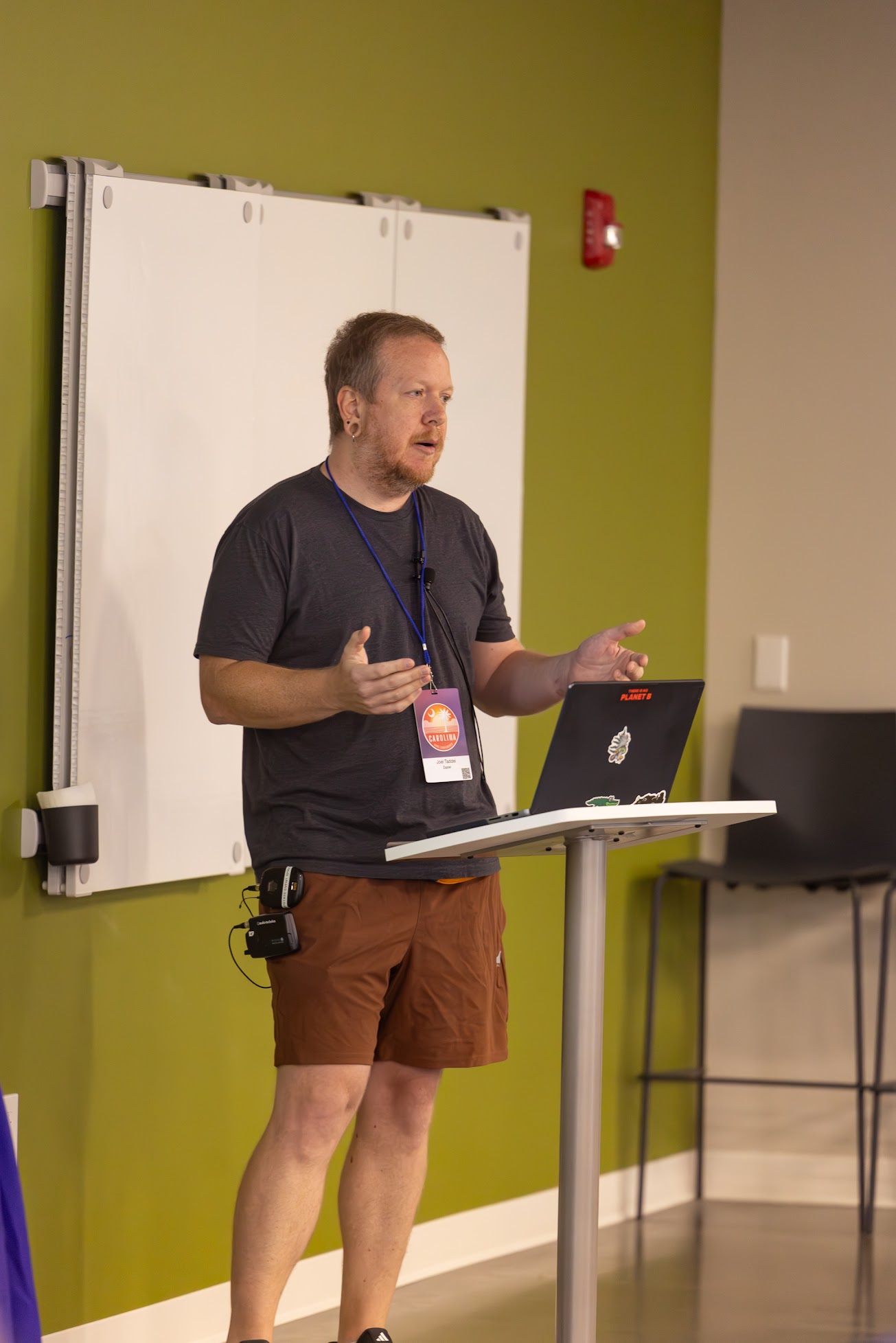 Joel Taddei speaking at the 2025 Carolina Code Conference