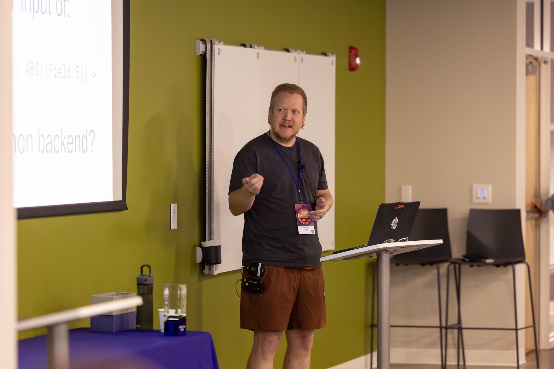 Joel Taddei speaking at the 2025 Carolina Code Conference