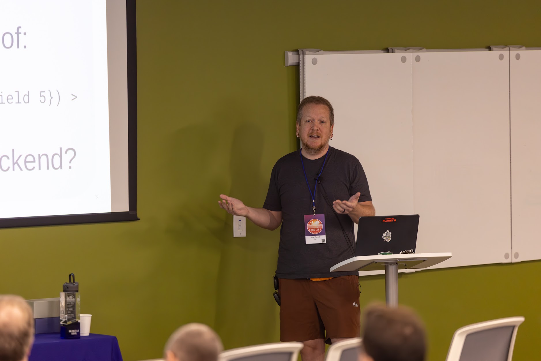 Joel Taddei speaking at the 2025 Carolina Code Conference