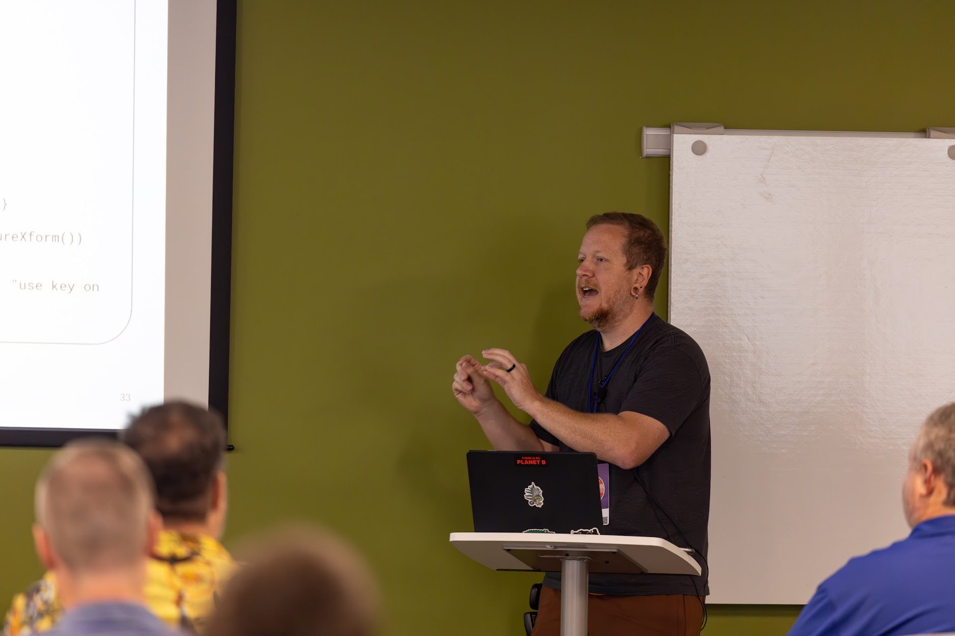 Joel Taddei speaking at the 2025 Carolina Code Conference