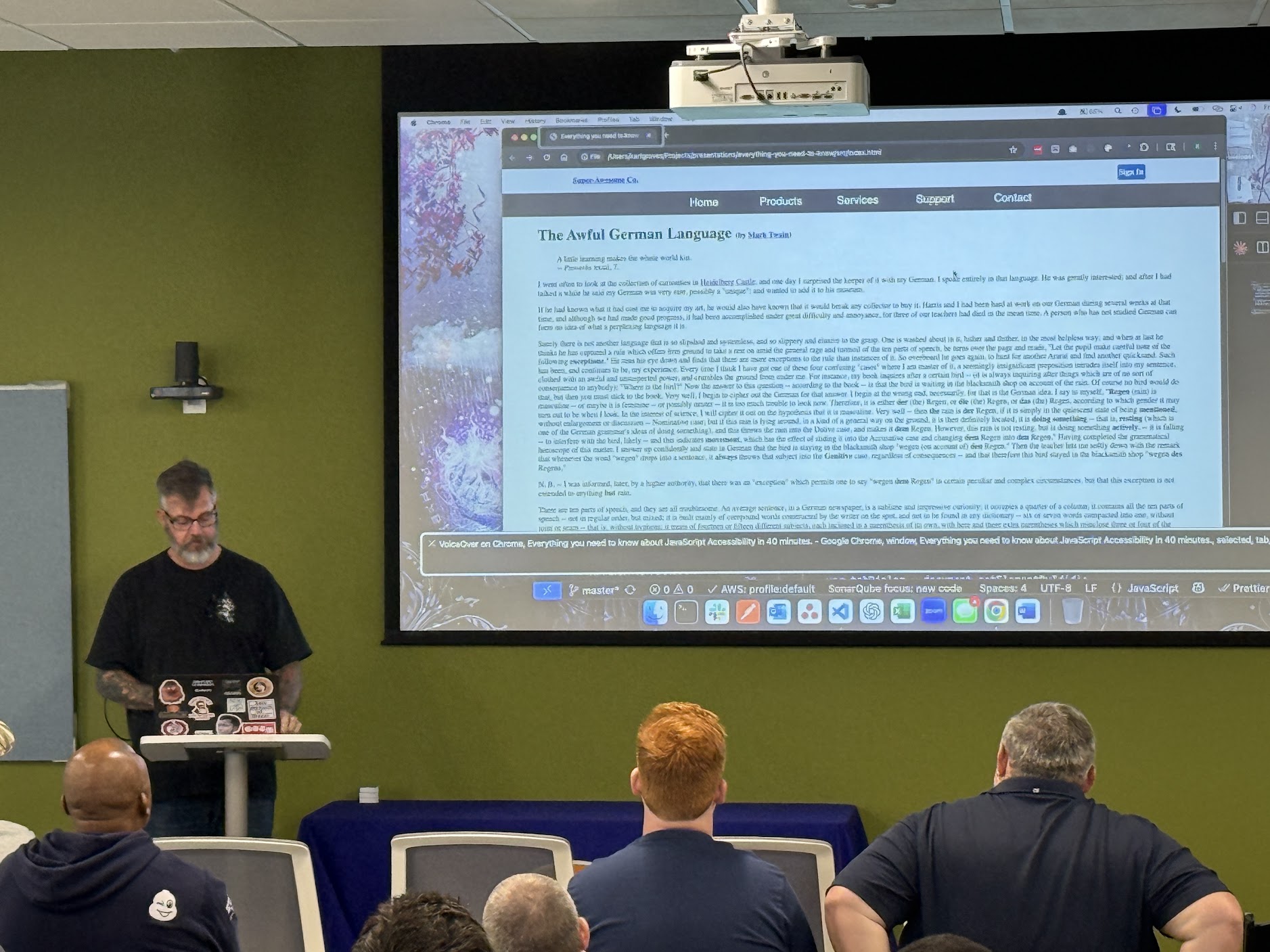 Karl Groves speaking at the 2025 Carolina Code Conference