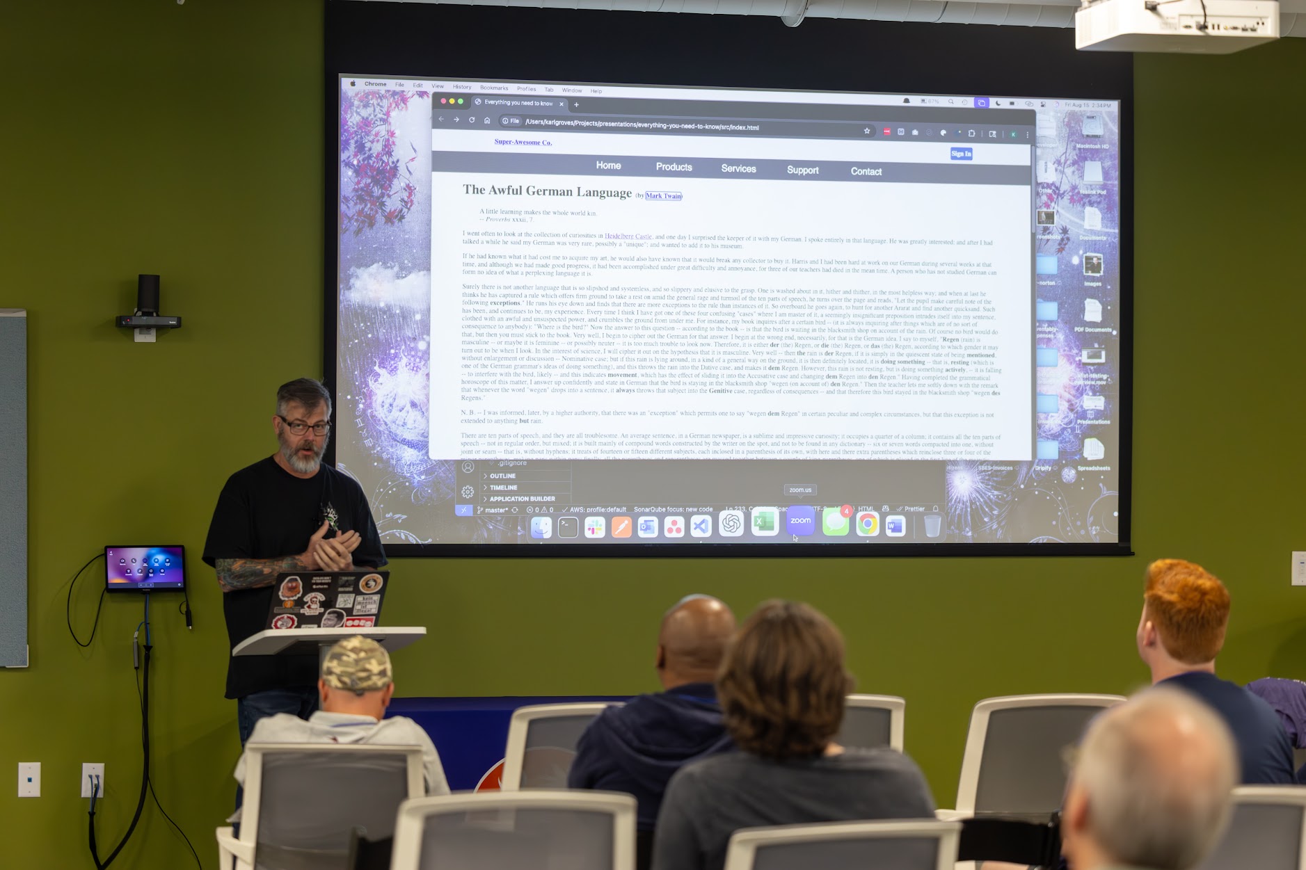 Karl Groves speaking at the 2025 Carolina Code Conference