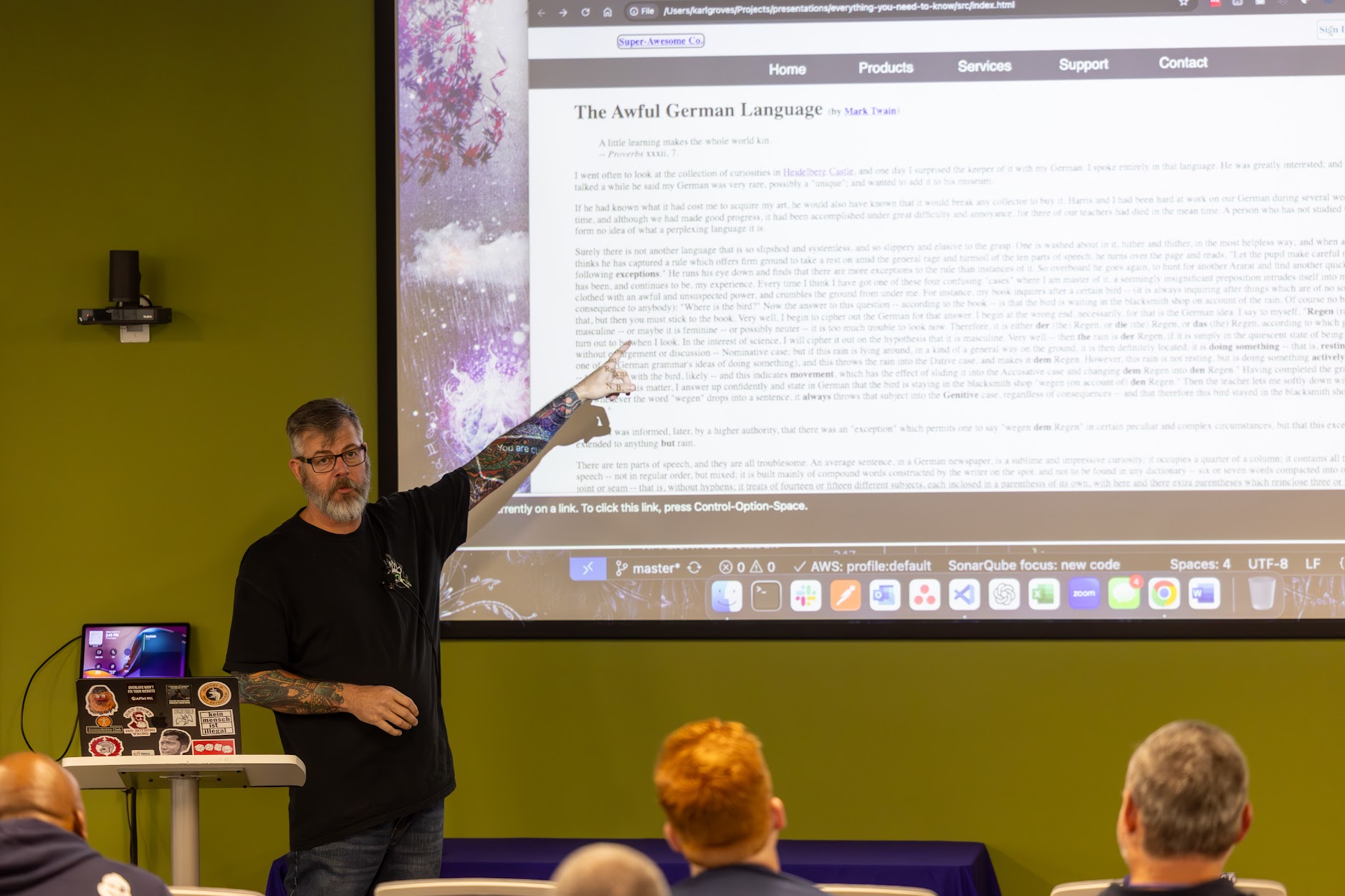 Karl Groves speaking at the 2025 Carolina Code Conference