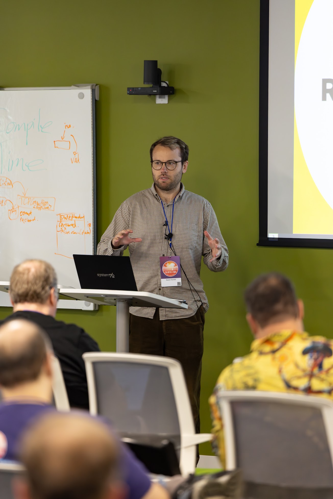 Kevin Ferretti speaking at the 2025 Carolina Code Conference