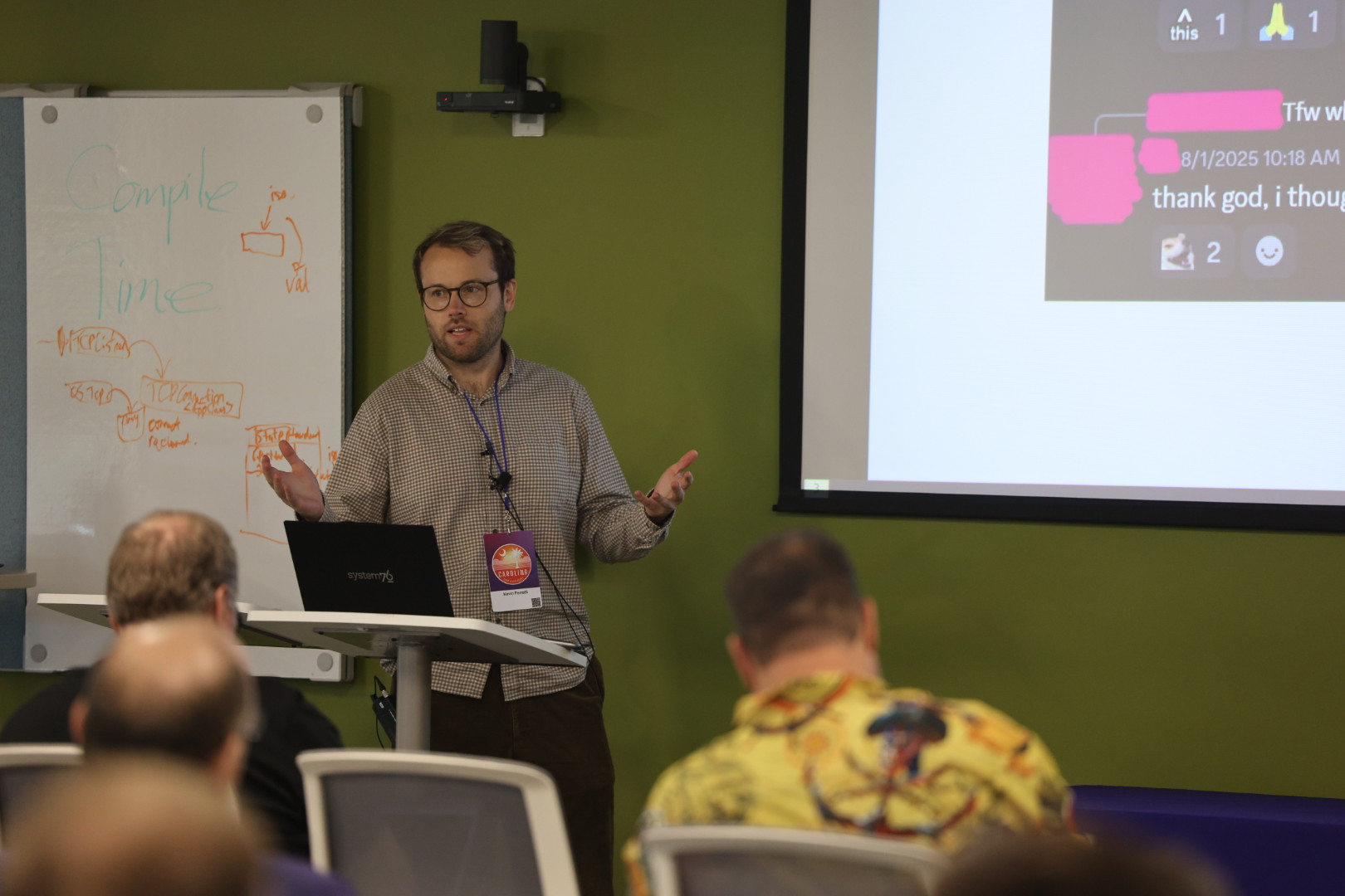 Kevin Ferretti speaking at the 2025 Carolina Code Conference