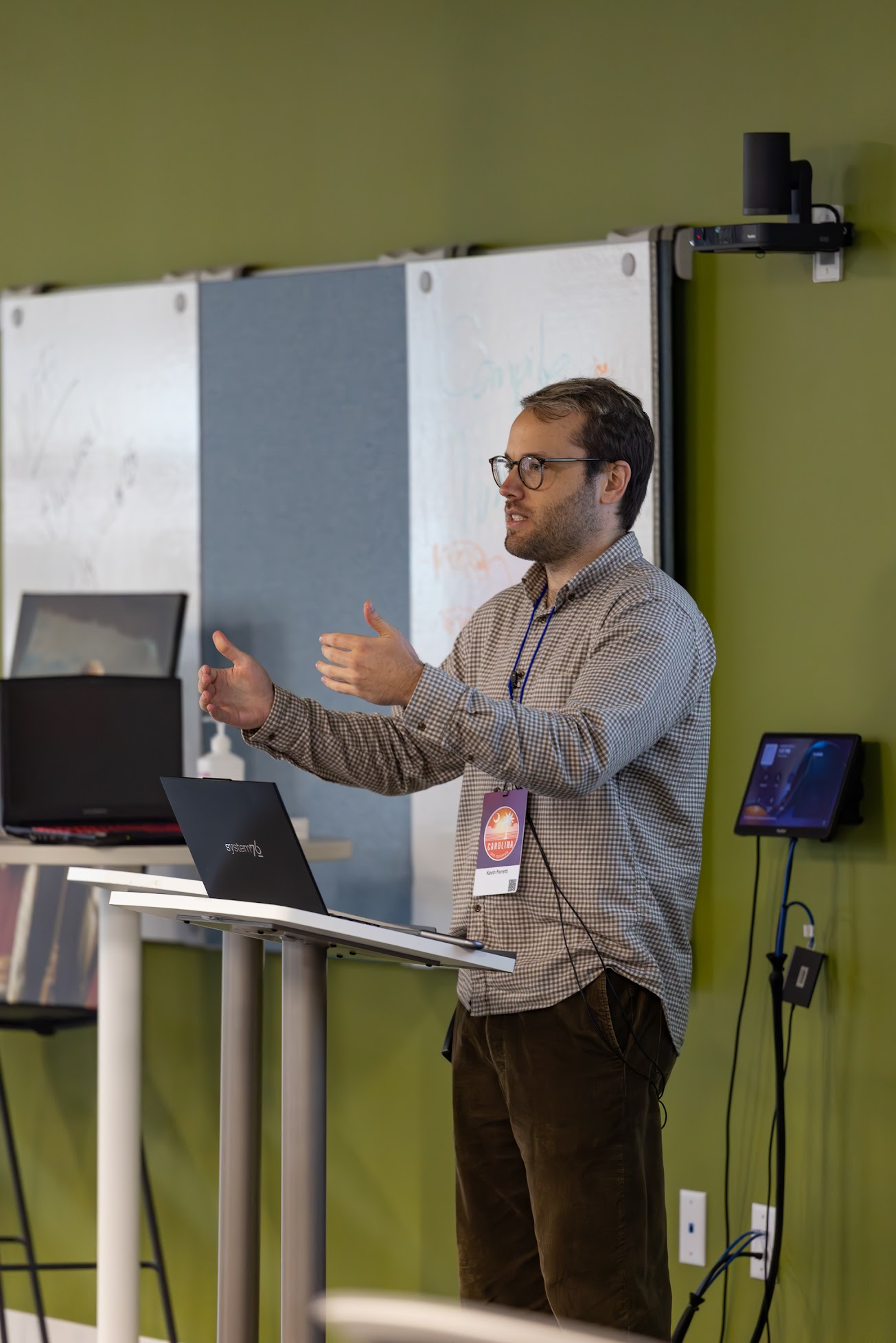 Kevin Ferretti speaking at the 2025 Carolina Code Conference