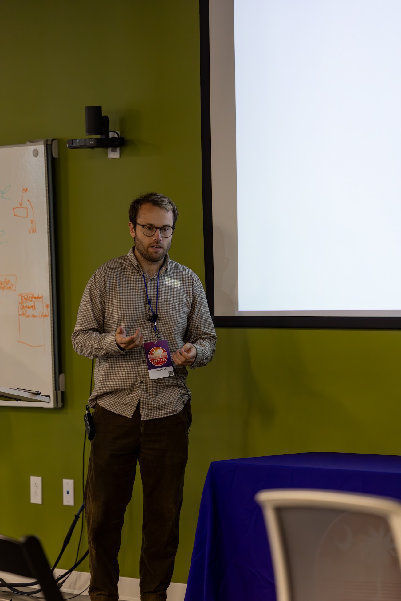 Kevin Ferretti speaking at the 2025 Carolina Code Conference