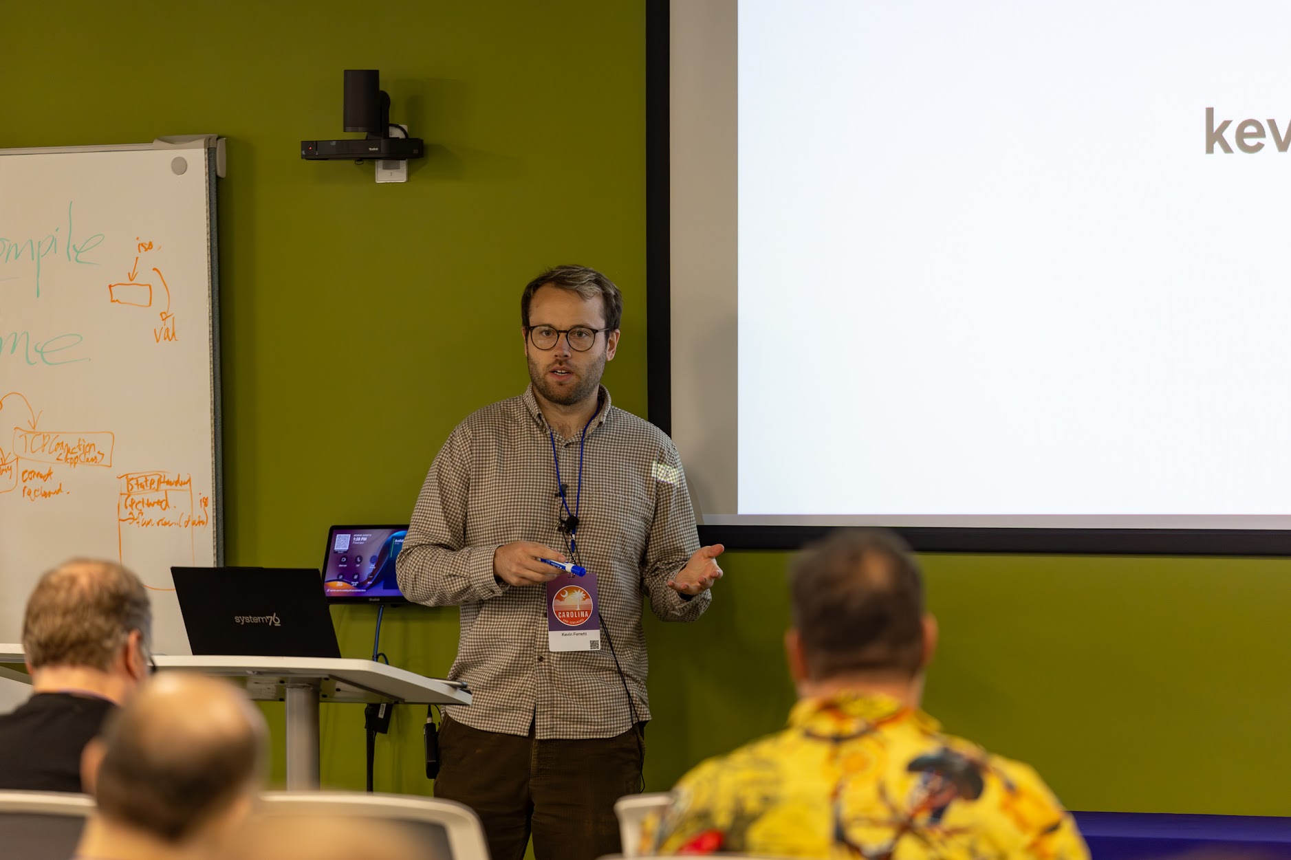 Kevin Ferretti speaking at the 2025 Carolina Code Conference