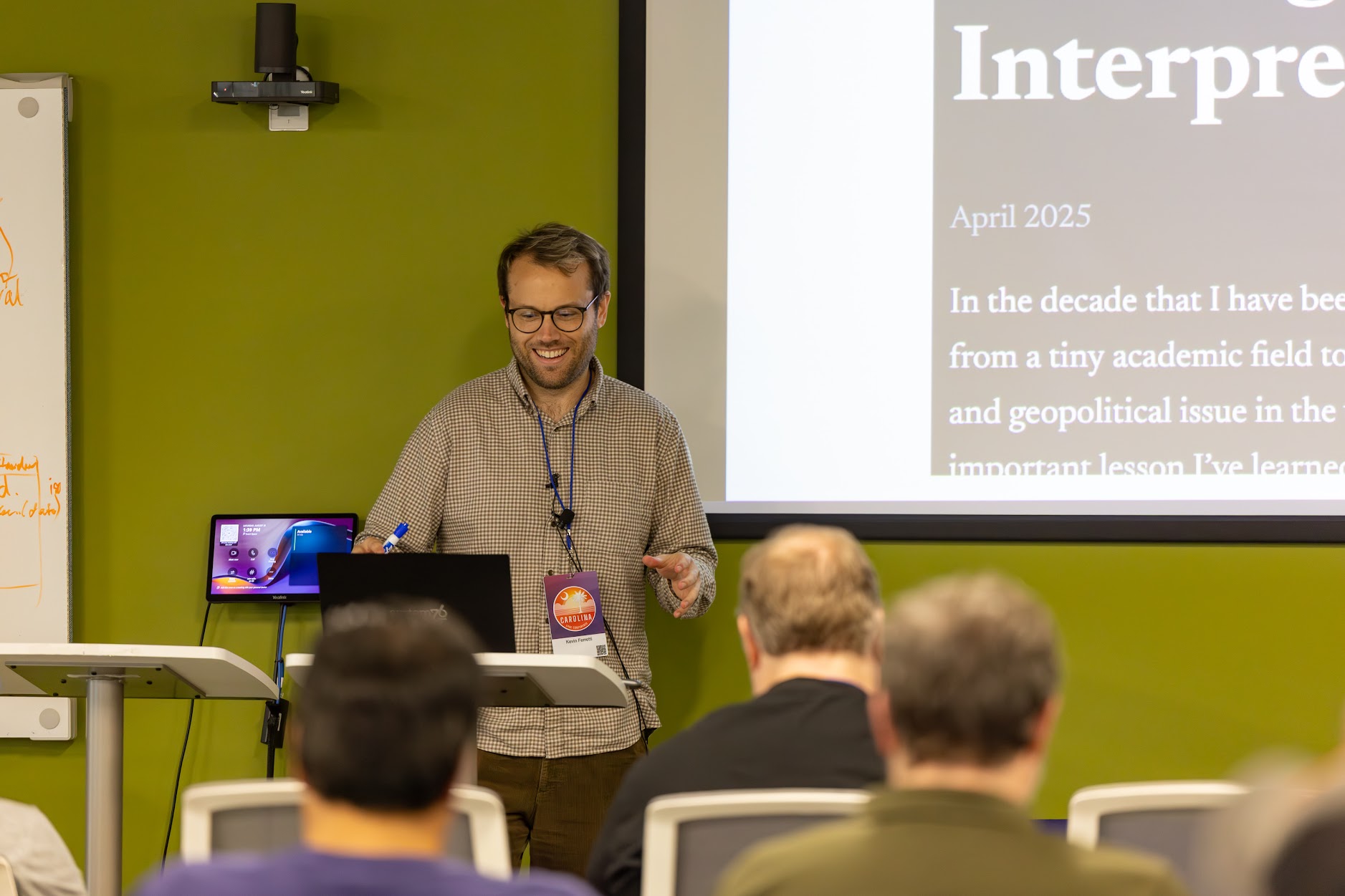 Kevin Ferretti speaking at the 2025 Carolina Code Conference