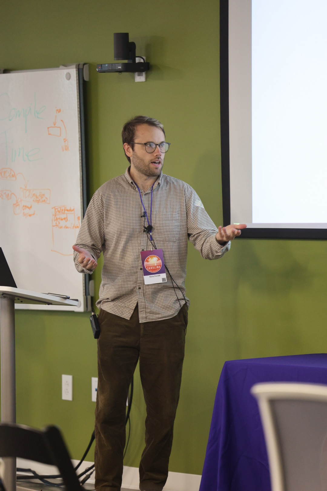 Kevin Ferretti speaking at the 2025 Carolina Code Conference