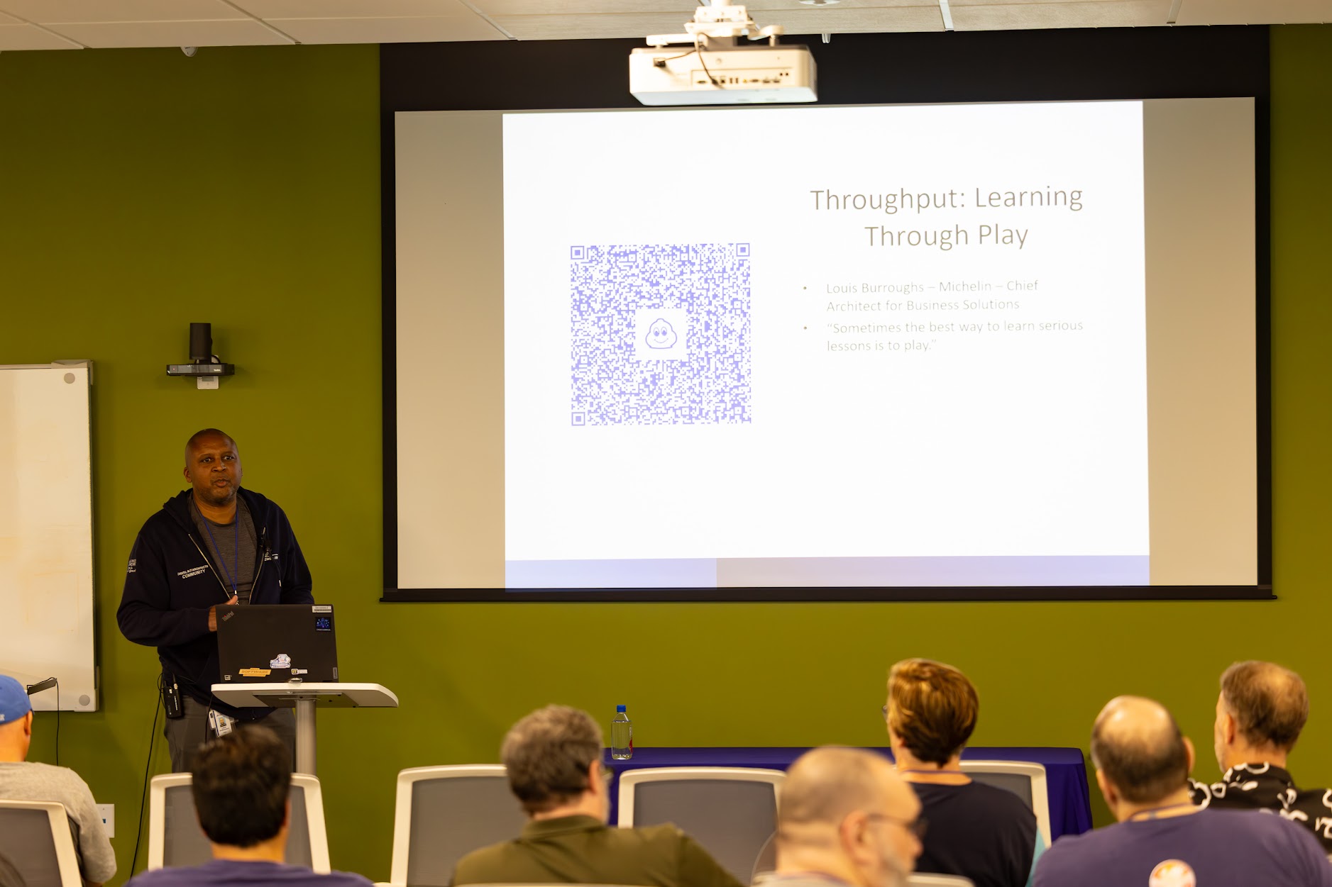 Louis Burroughs speaking at the 2025 Carolina Code Conference
