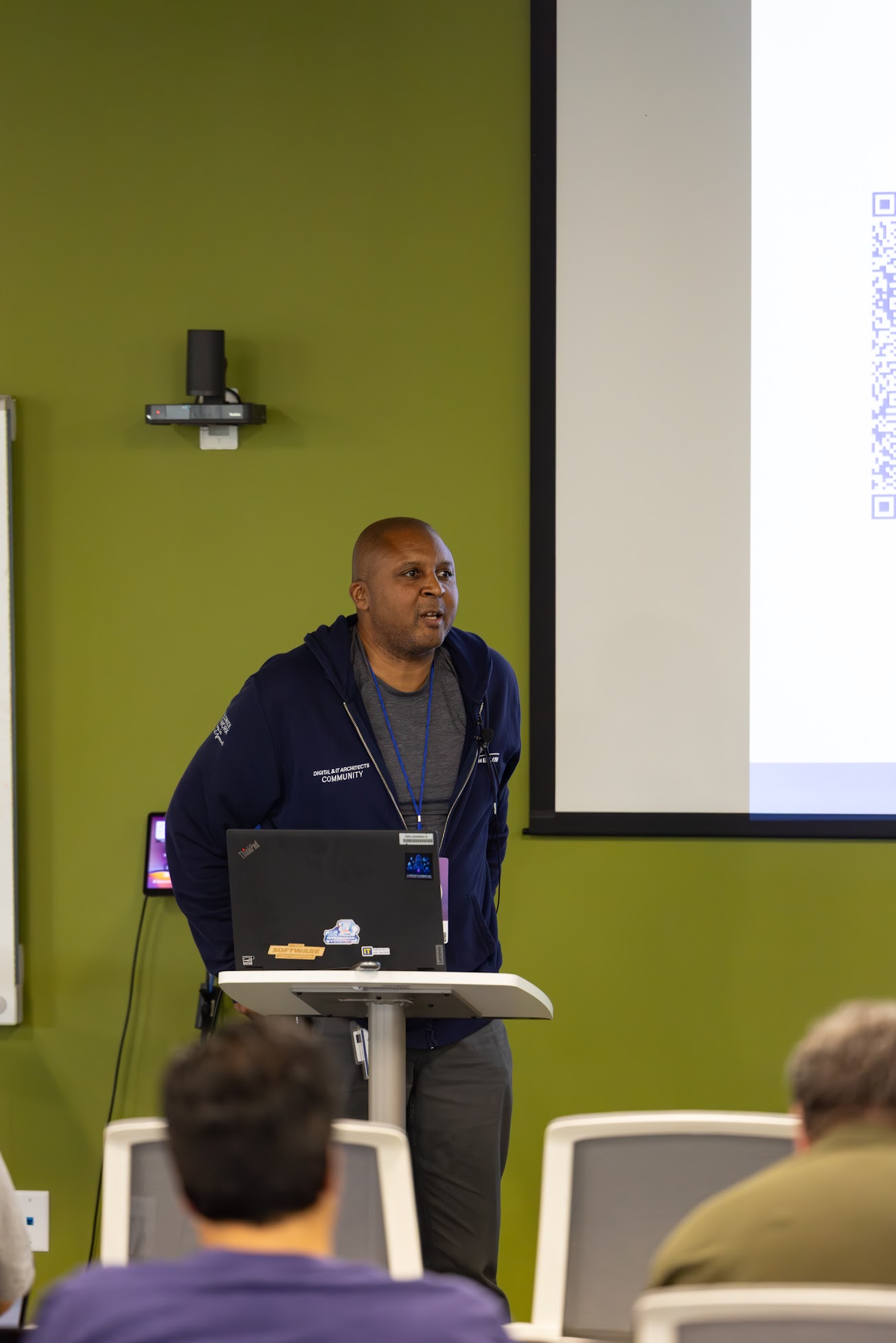 Louis Burroughs speaking at the 2025 Carolina Code Conference