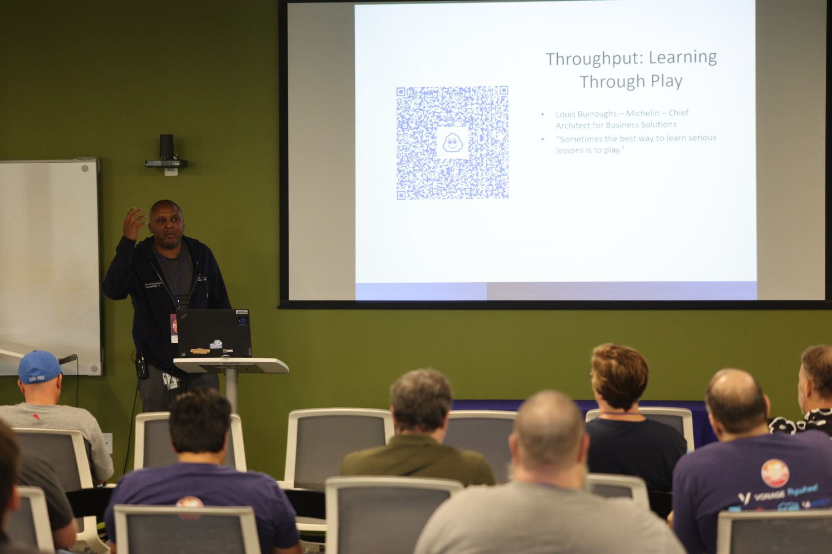 Louis Burroughs speaking at the 2025 Carolina Code Conference