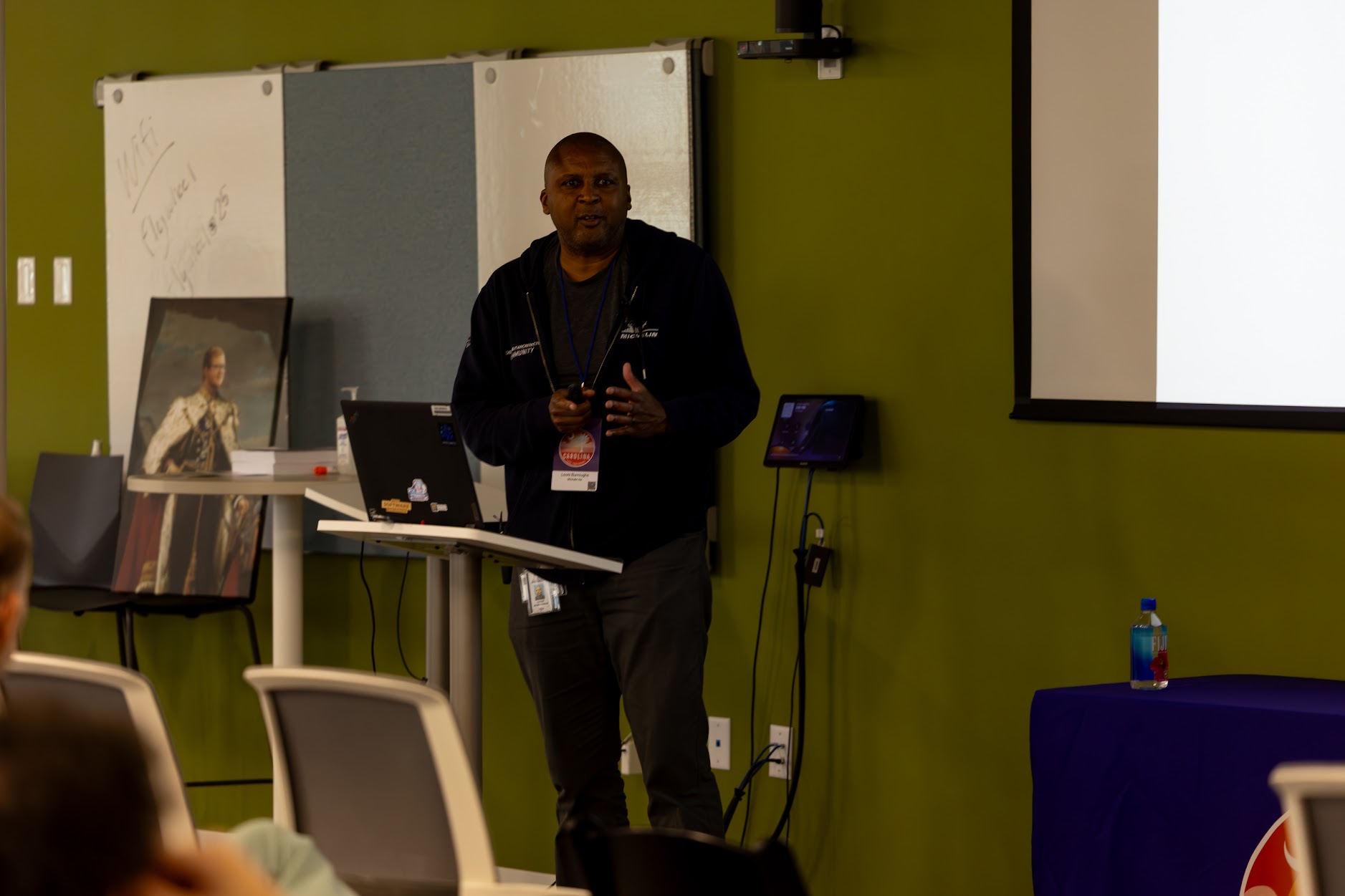 Louis Burroughs speaking at the 2025 Carolina Code Conference