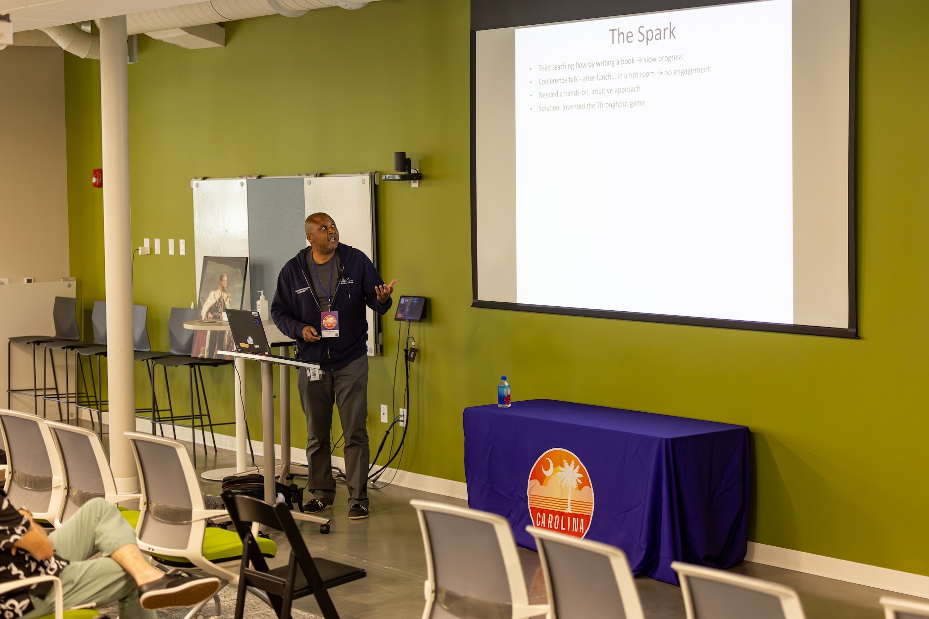 Louis Burroughs speaking at the 2025 Carolina Code Conference
