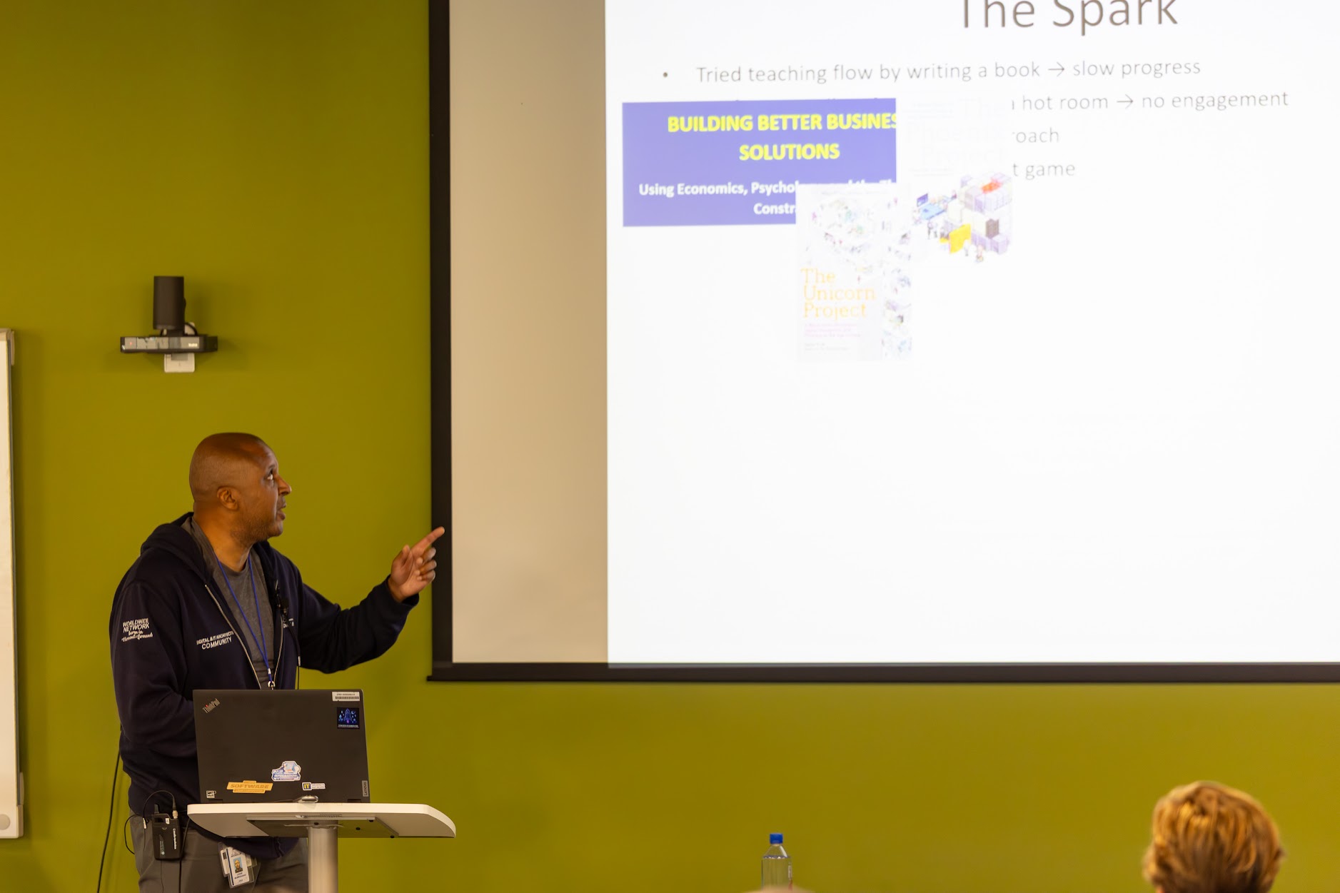Louis Burroughs speaking at the 2025 Carolina Code Conference
