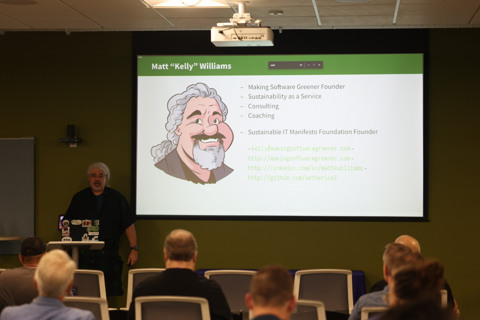 Matt "Kelly" Williams speaking at the 2025 Carolina Code Conference