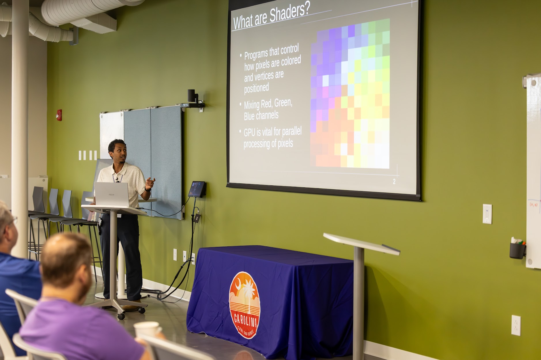 Nate Argaw speaking at the 2025 Carolina Code Conference