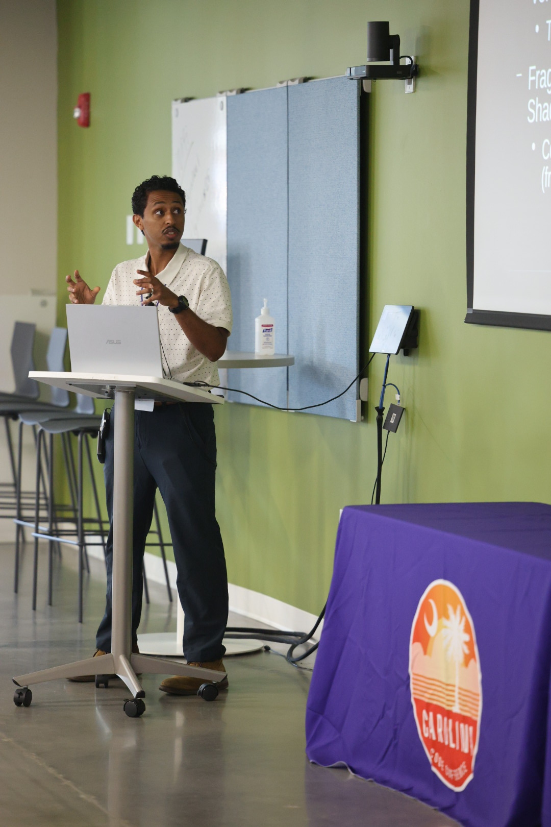 Nate Argaw speaking at the 2025 Carolina Code Conference