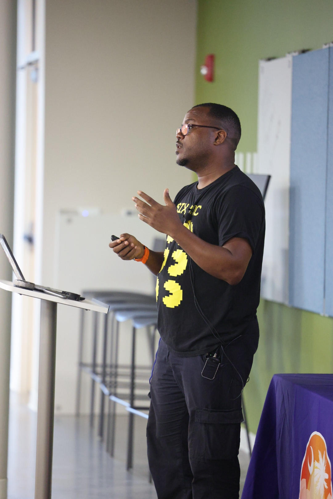 Nerando Johnson speaking at the 2025 Carolina Code Conference