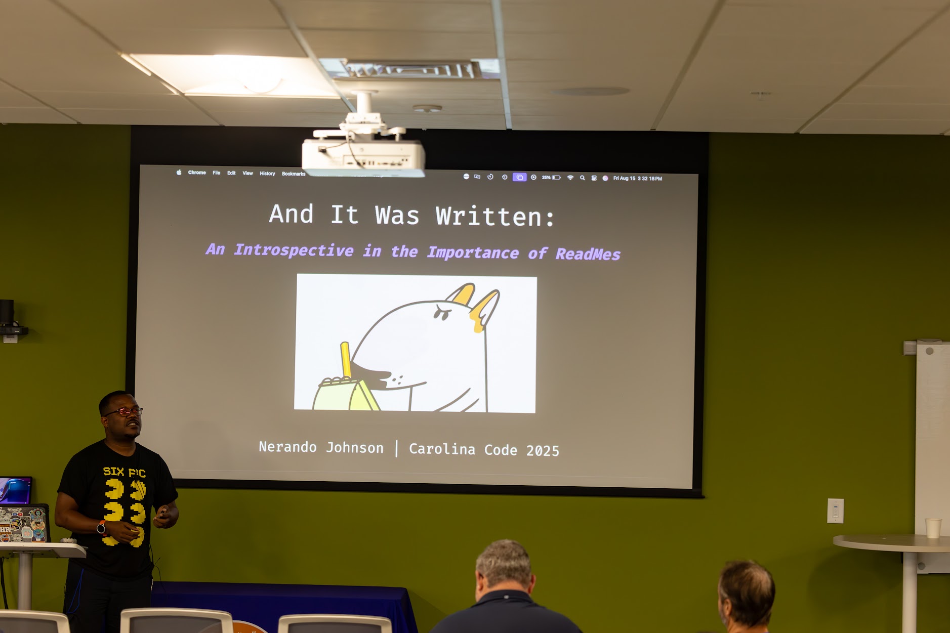 Nerando Johnson speaking at the 2025 Carolina Code Conference