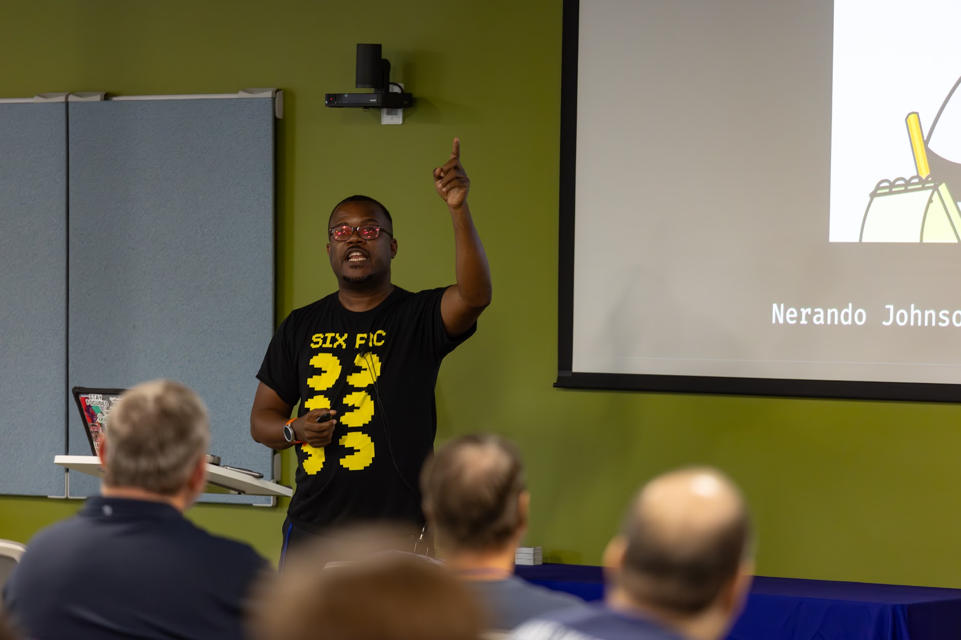Nerando Johnson speaking at the 2025 Carolina Code Conference