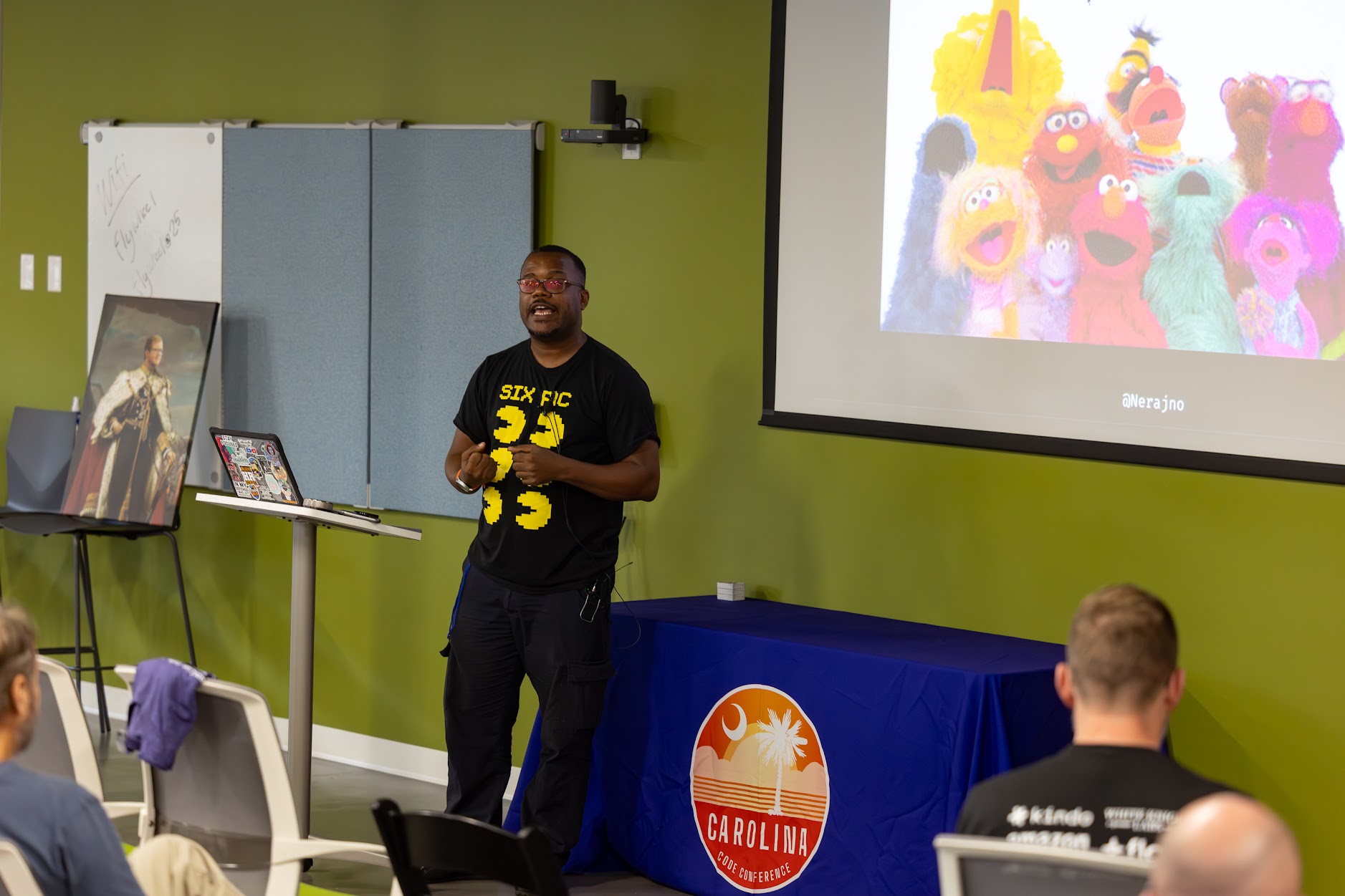 Nerando Johnson speaking at the 2025 Carolina Code Conference