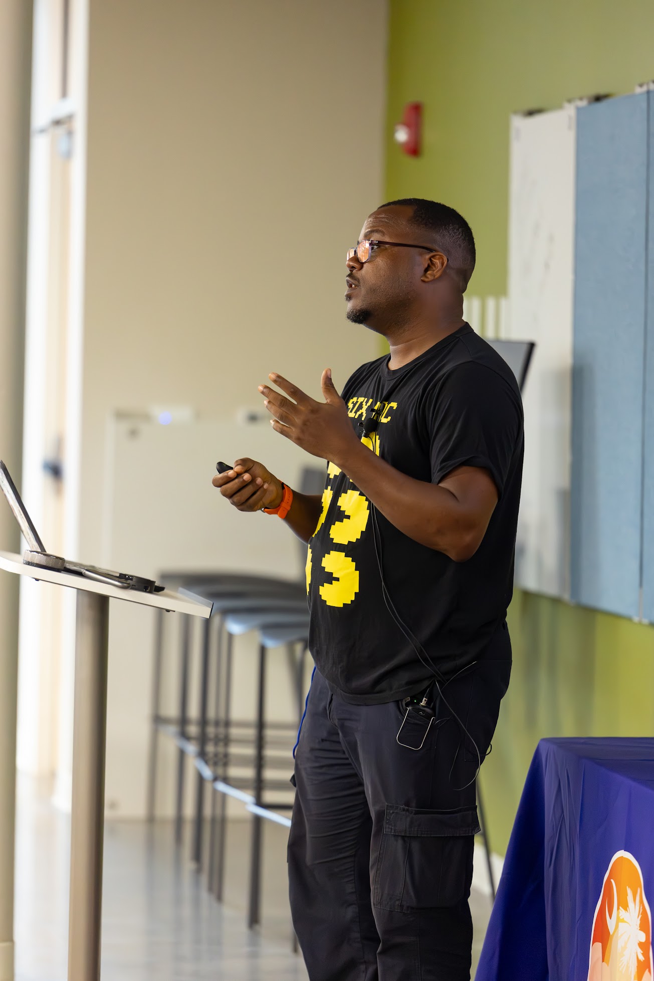 Nerando Johnson speaking at the 2025 Carolina Code Conference
