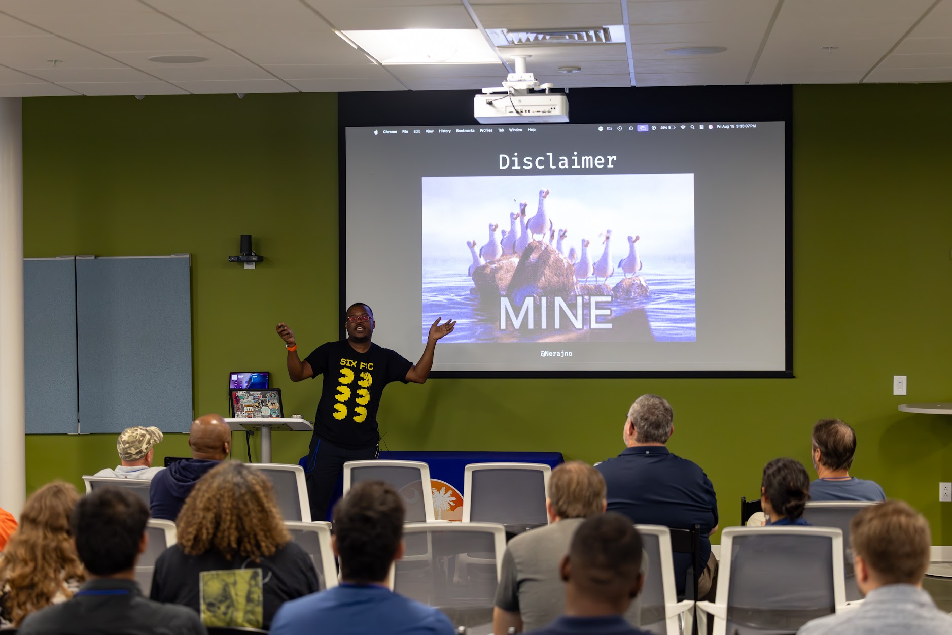 Nerando Johnson speaking at the 2025 Carolina Code Conference