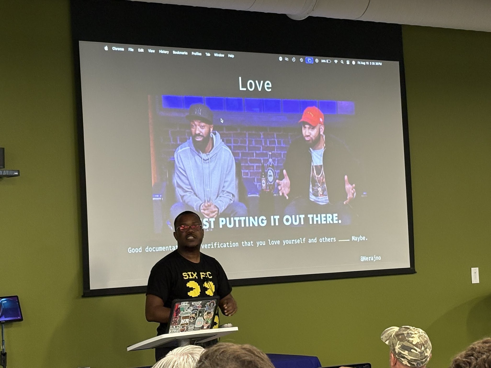Nerando Johnson speaking at the 2025 Carolina Code Conference