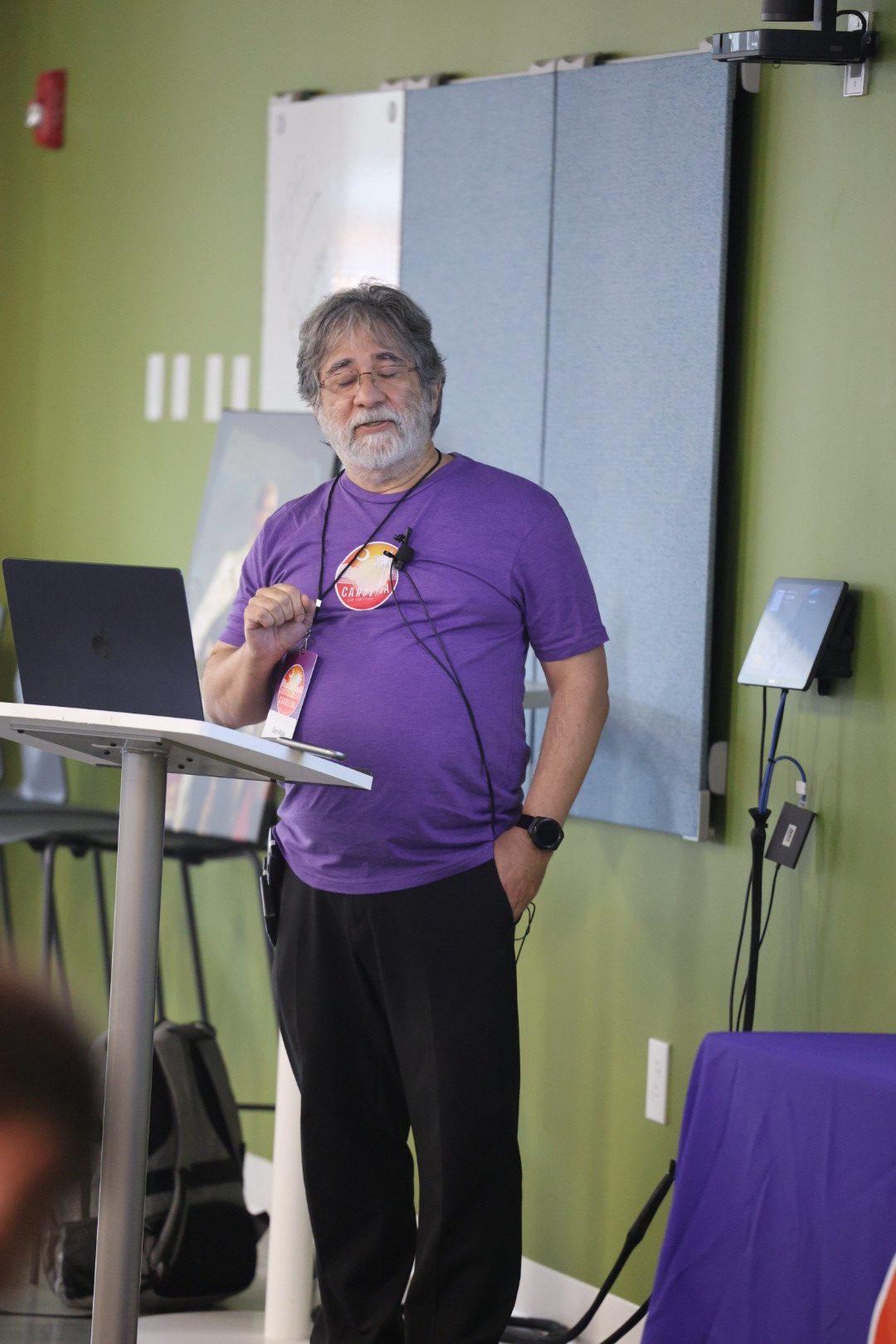 Sam Ruby speaking at the 2025 Carolina Code Conference